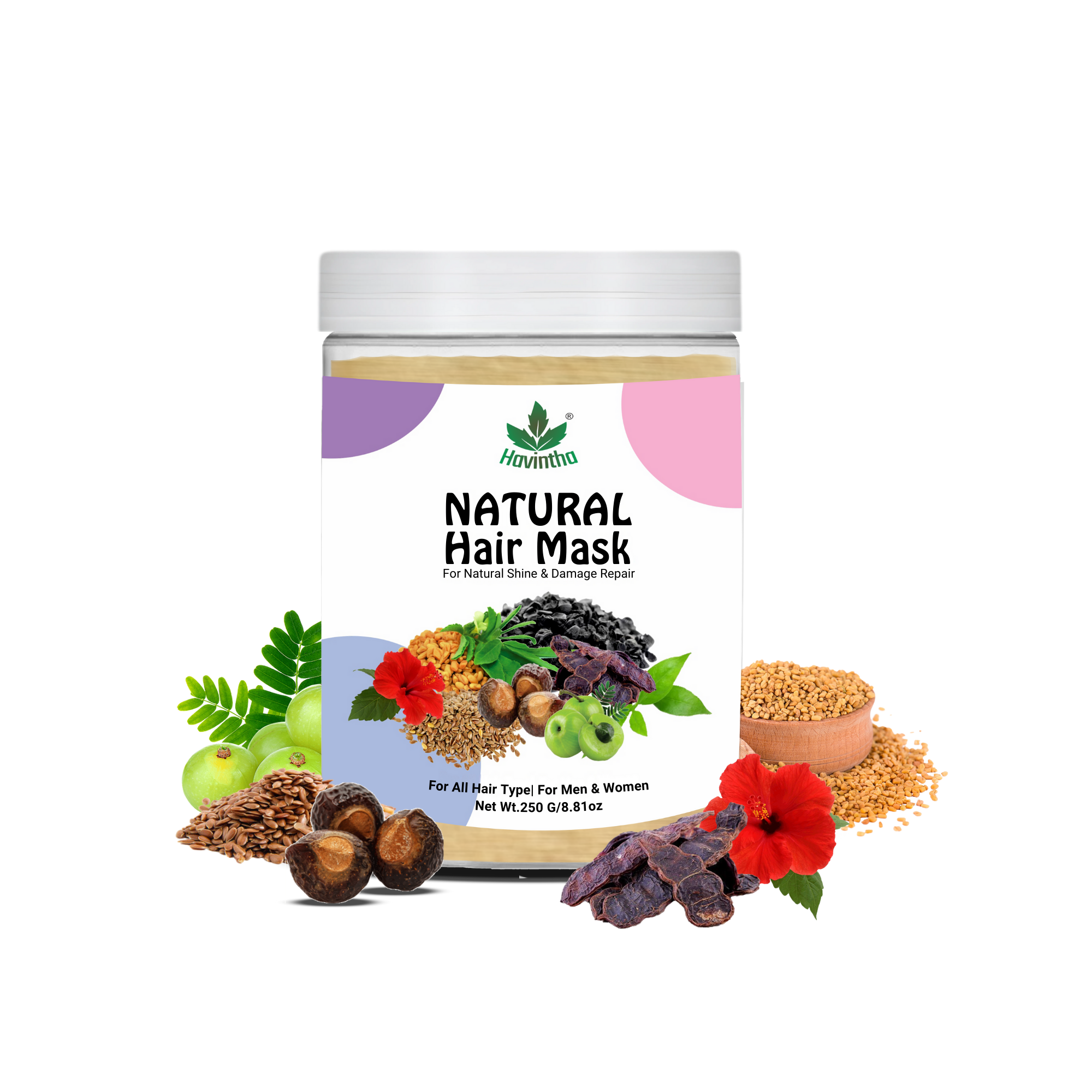 Havintha Hair Mask for Hair Fall Growth Split Ends Luster Shining Nourishment - 8 oz | 0.5 lb | 227 gm