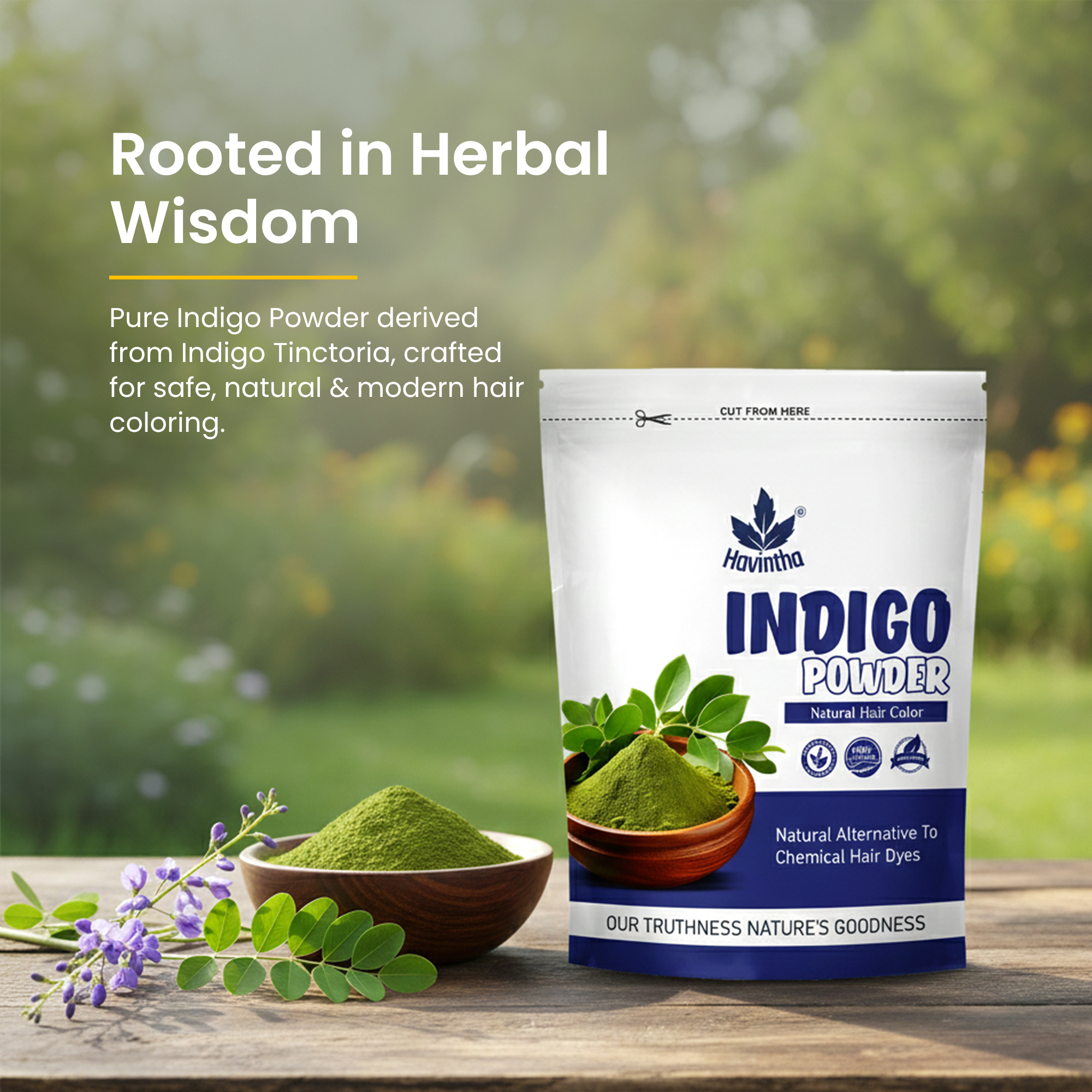 Natural Indigo Powder For Black Hair & Beard - 200 Grams