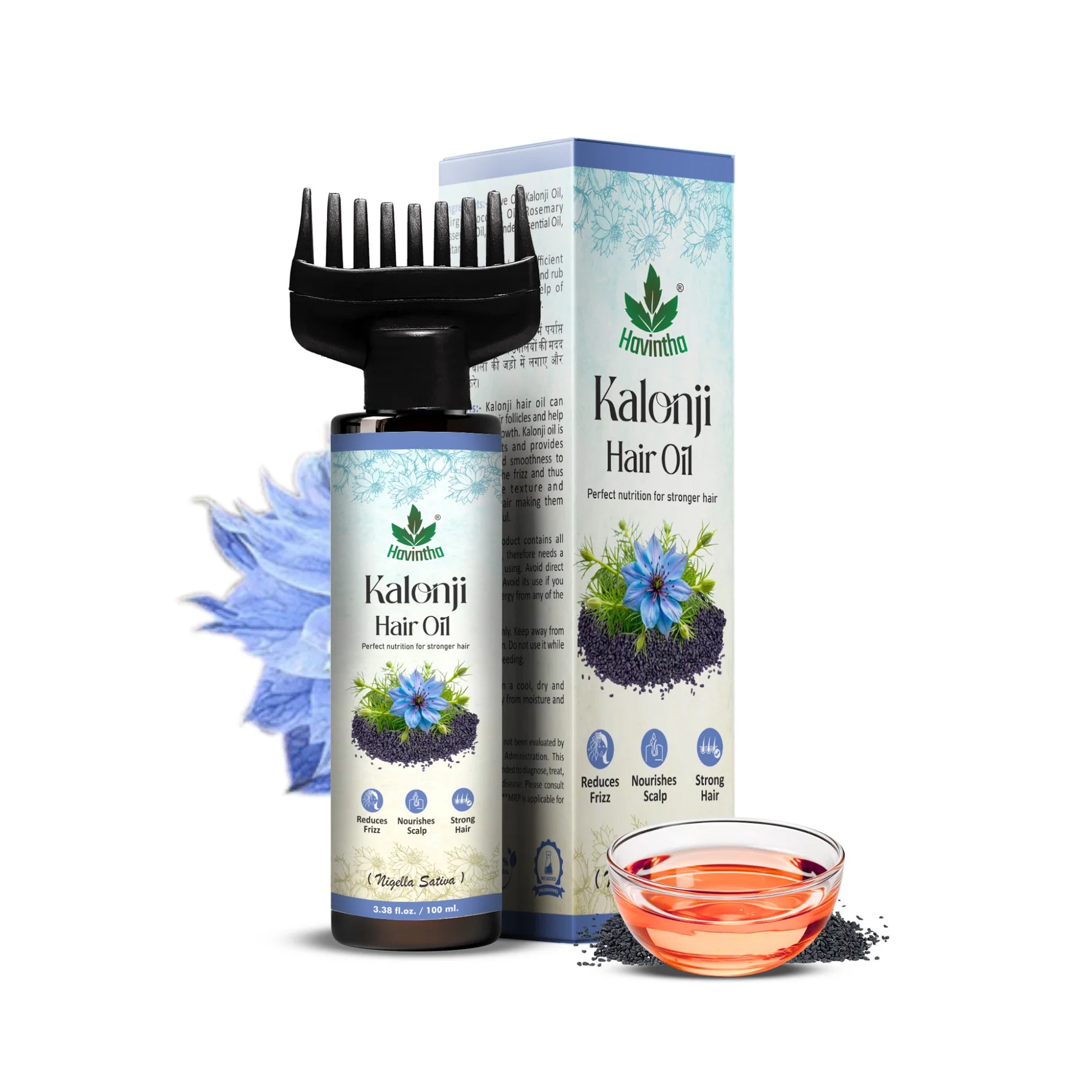 Havintha Natural Kalonji Hair Oil |Nourish & Strengthen Your Hair Naturally |Secret to Thick Hair | 3 oz | 100 ml