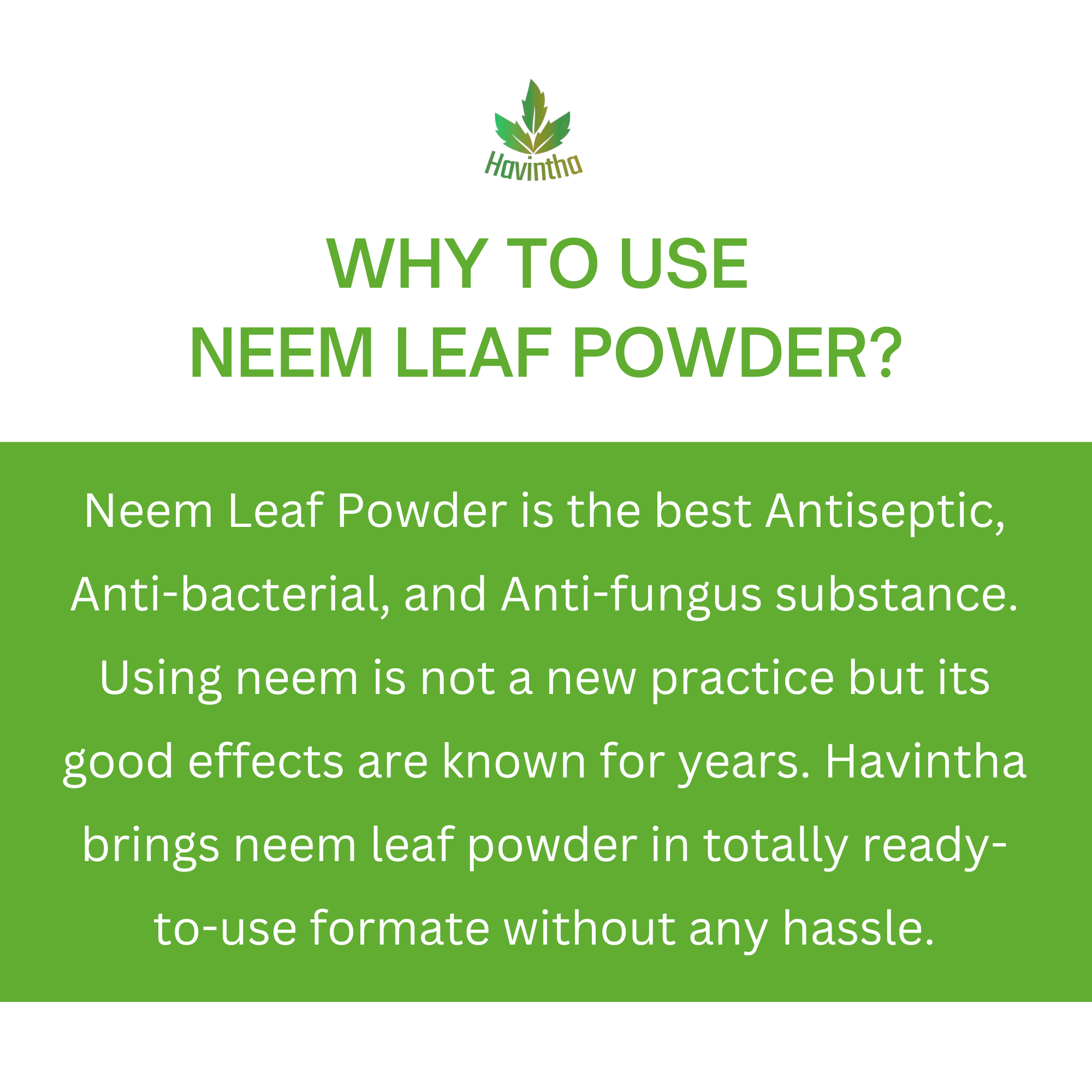 Havintha Natural Neem Powder Azadirachta Indica - 8 oz | 0.5 lb | 227 gm