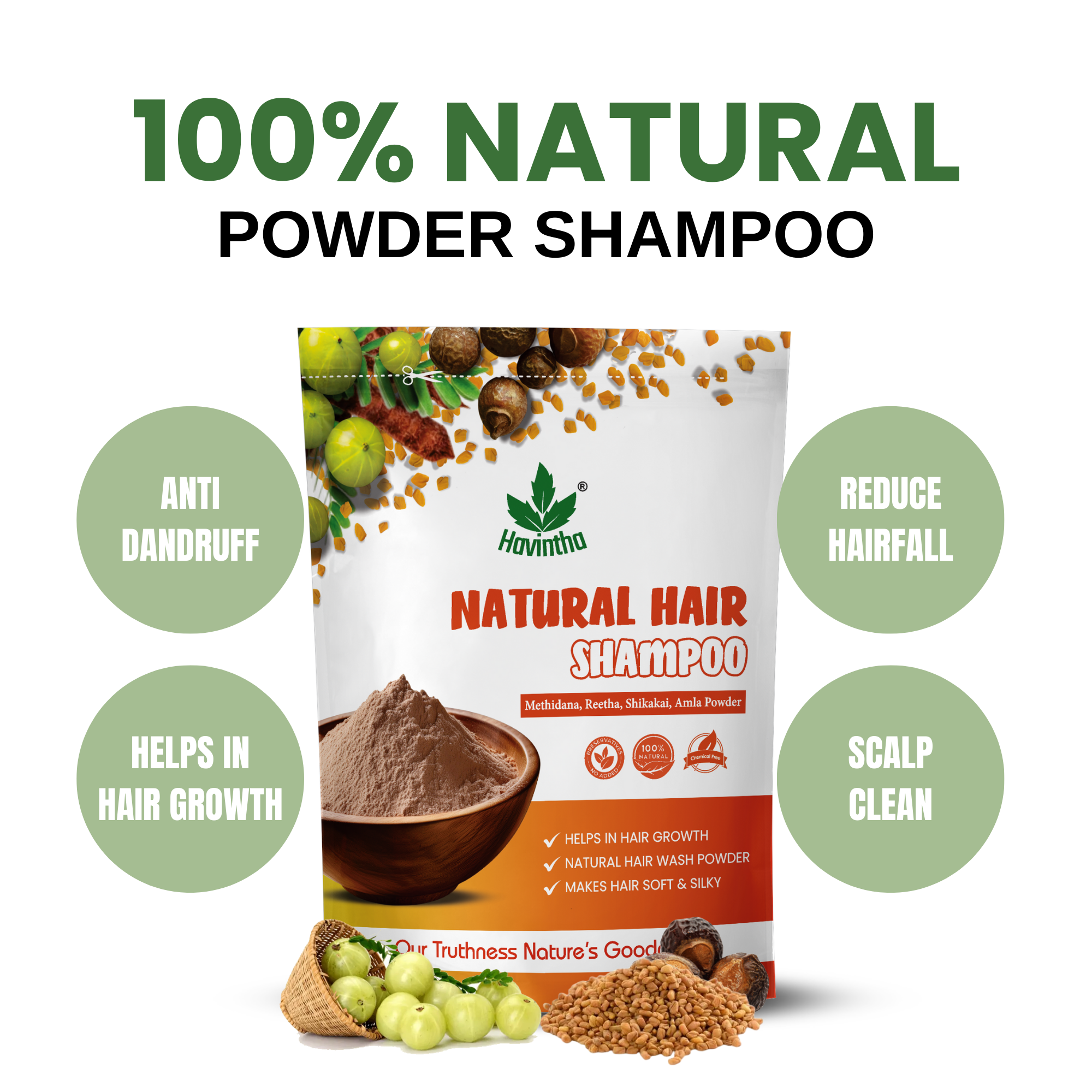 Havintha Natural Hair Shampoo | 3 Types of Shampoo - 8 oz | 227 gm (Combo Pack of 3)