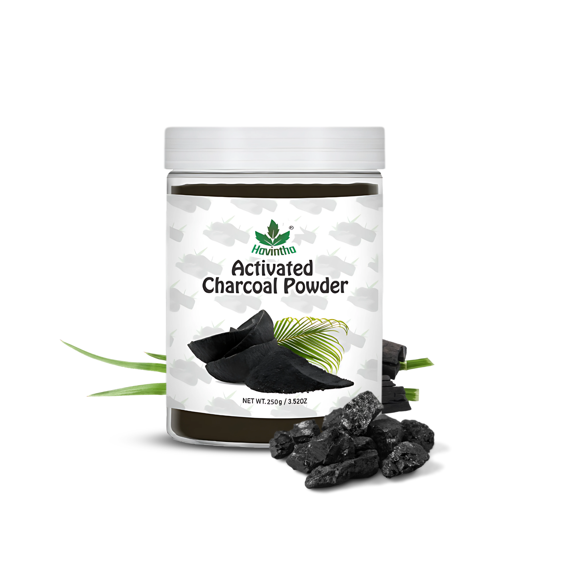 Havintha Activated Charcoal Powder | 100% Natural for Face & Body | 8 oz | 250 Grams (JAR)