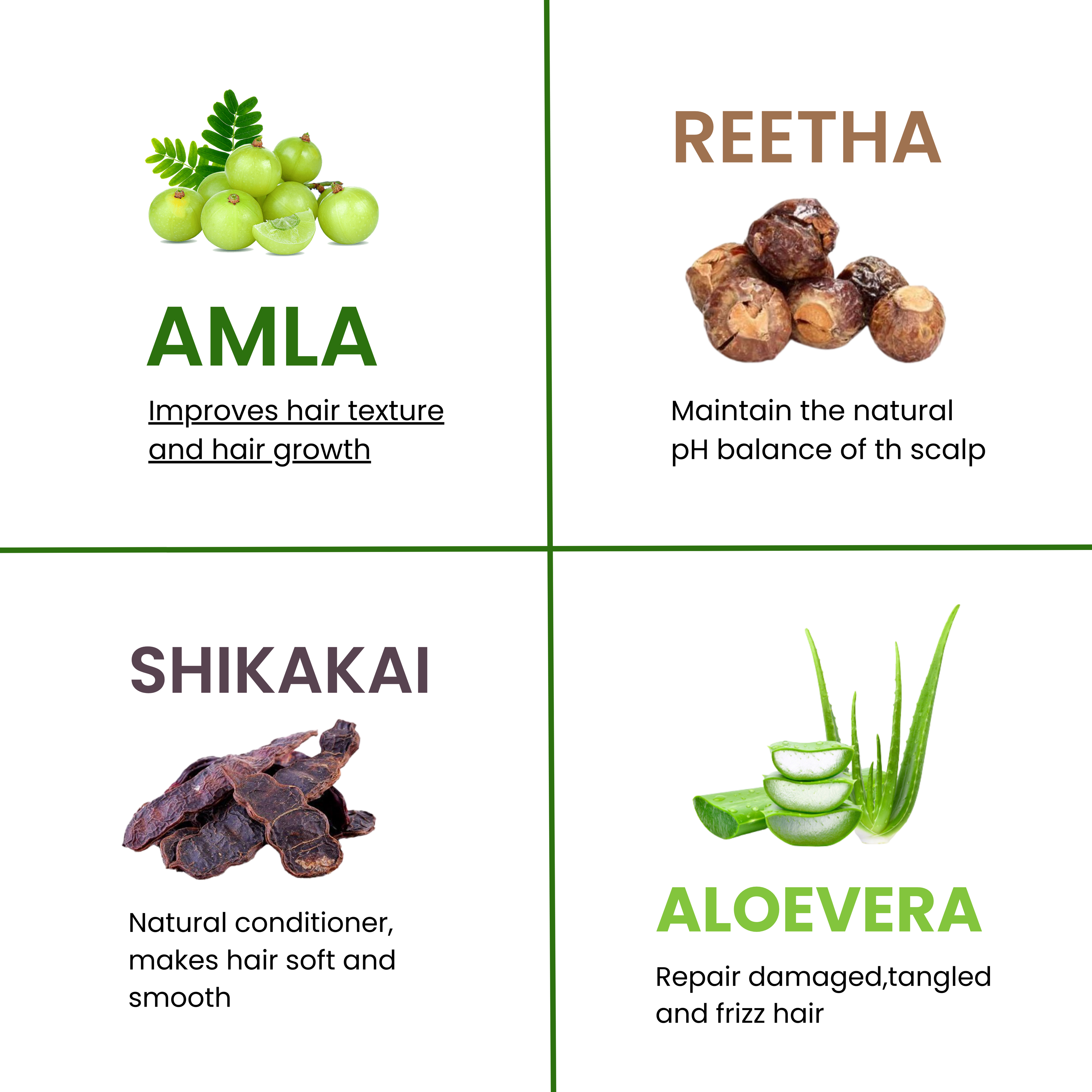 Havintha Natural Amla Reetha Shikakai and Aloevera Powder Shampoo for Oily Hair - 8 oz | 0.5 lb | 227 gm