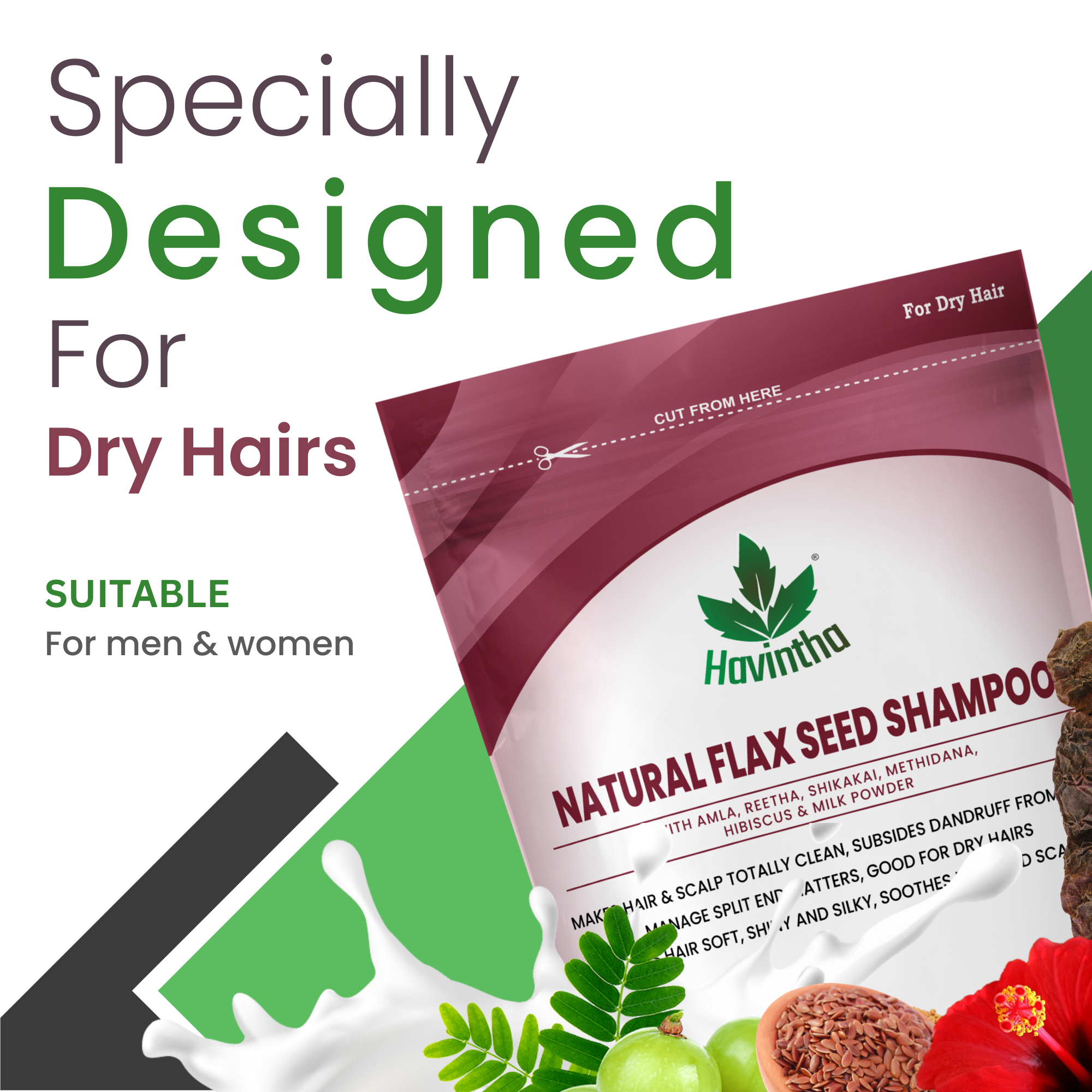 Havintha Natural Hair Shampoo | 3 Types of Shampoo - 8 oz | 227 gm (Combo Pack of 3)