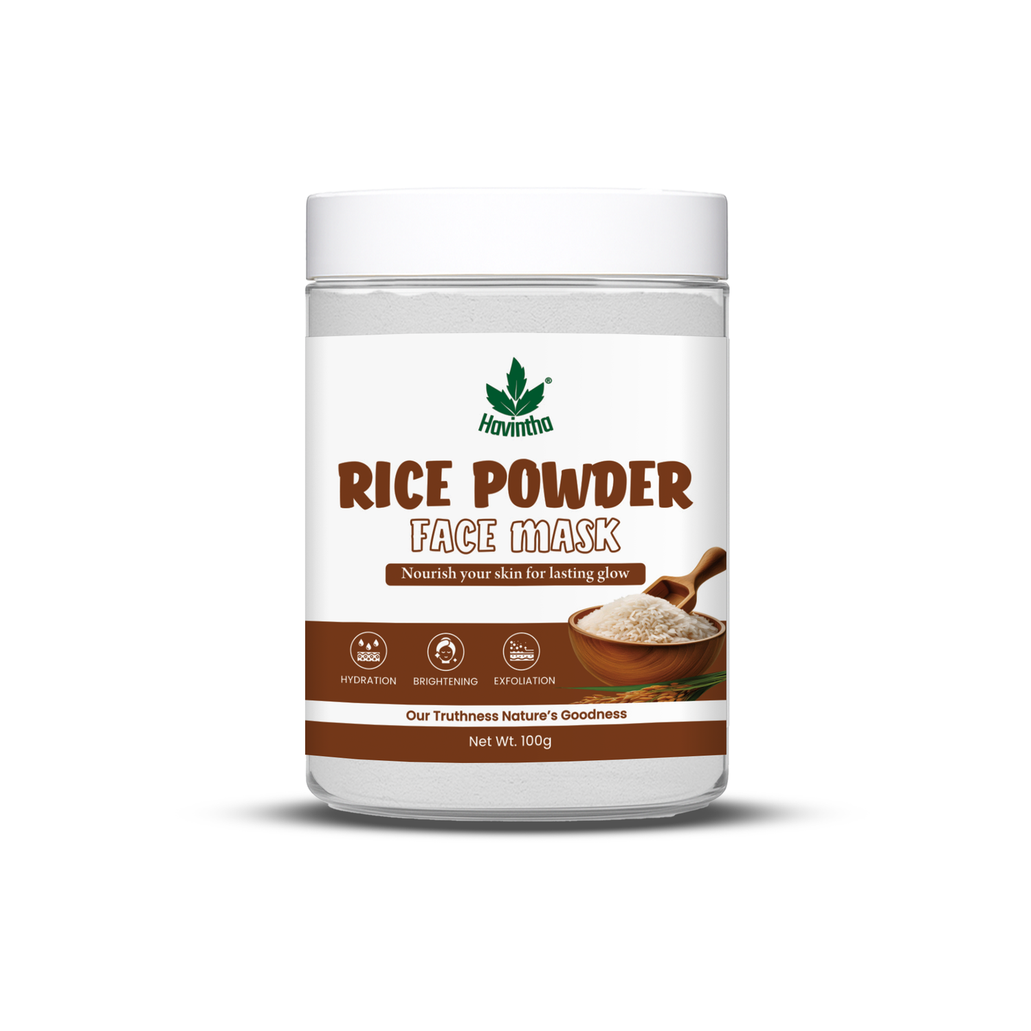 Havintha Natural Rice Powder Mask | Brightening Rice Mask | Glowing Skin | 8oz | 100 Grams