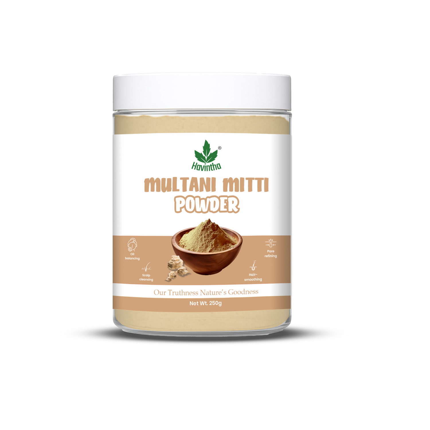 Havintha Natural Multani Mitti Powder | Natural Face Pack & Skin Care | 8.81 oz | 250 Grams (JAR)