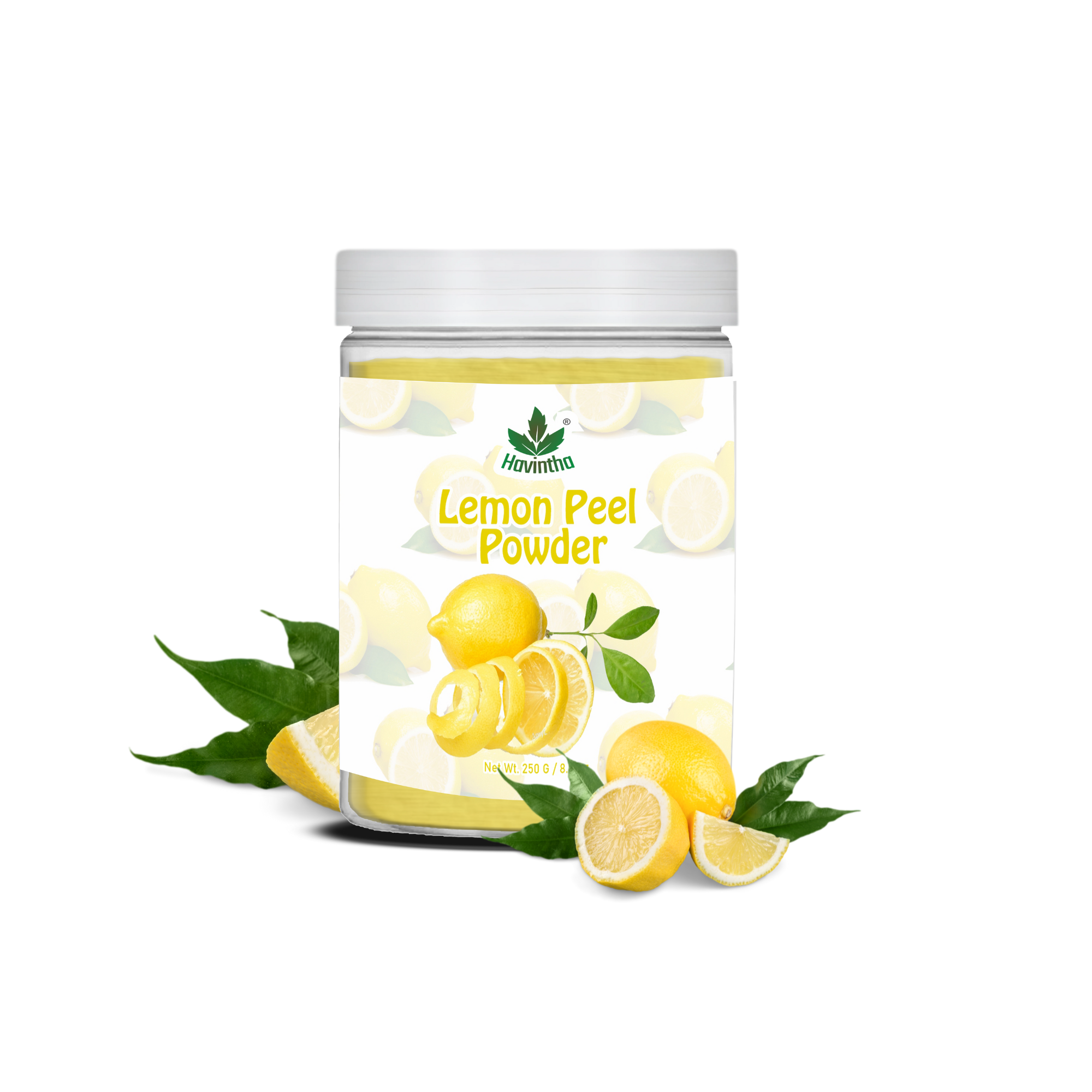 Havintha Natural Lemon Peel Powder | For Brighter Skin | Remove Dark Circles | 8 oz | 250 Grams (JAR)