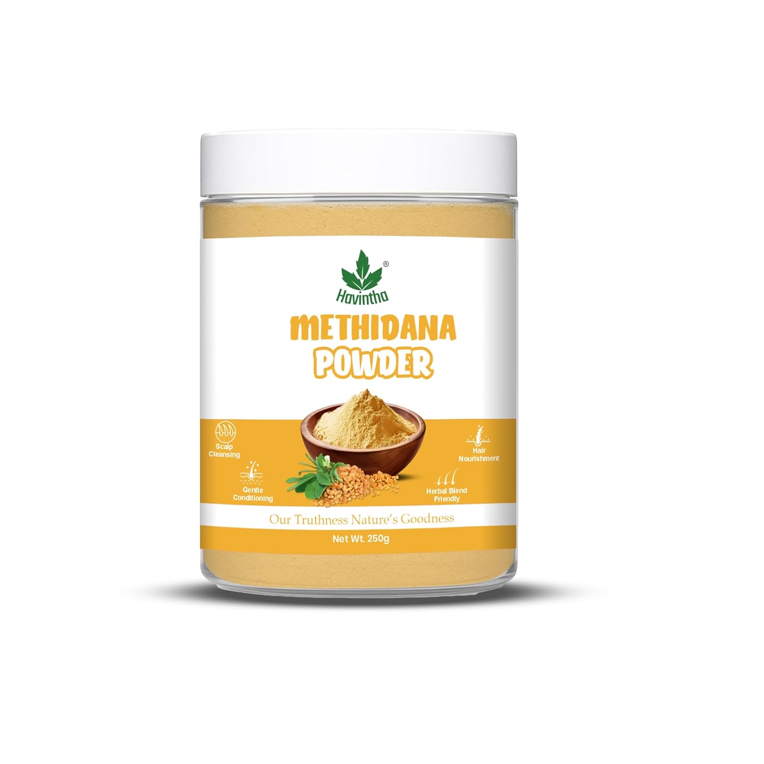 Havintha Natural Methidana Powder | For Strong & Healthy Hair | 8 oz | 250 Grams (JAR)