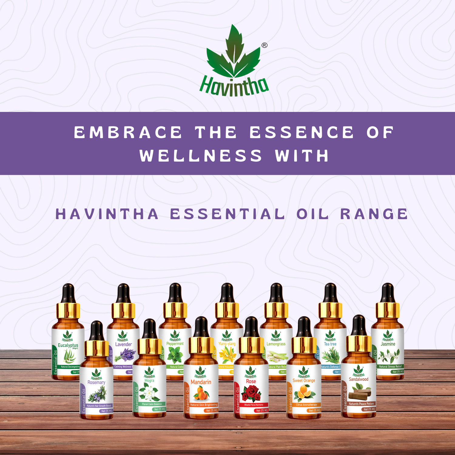 Havintha Natural Rosemary Essential Oil for Hair and Skin care | 100 % pure Aroma - 15 ml