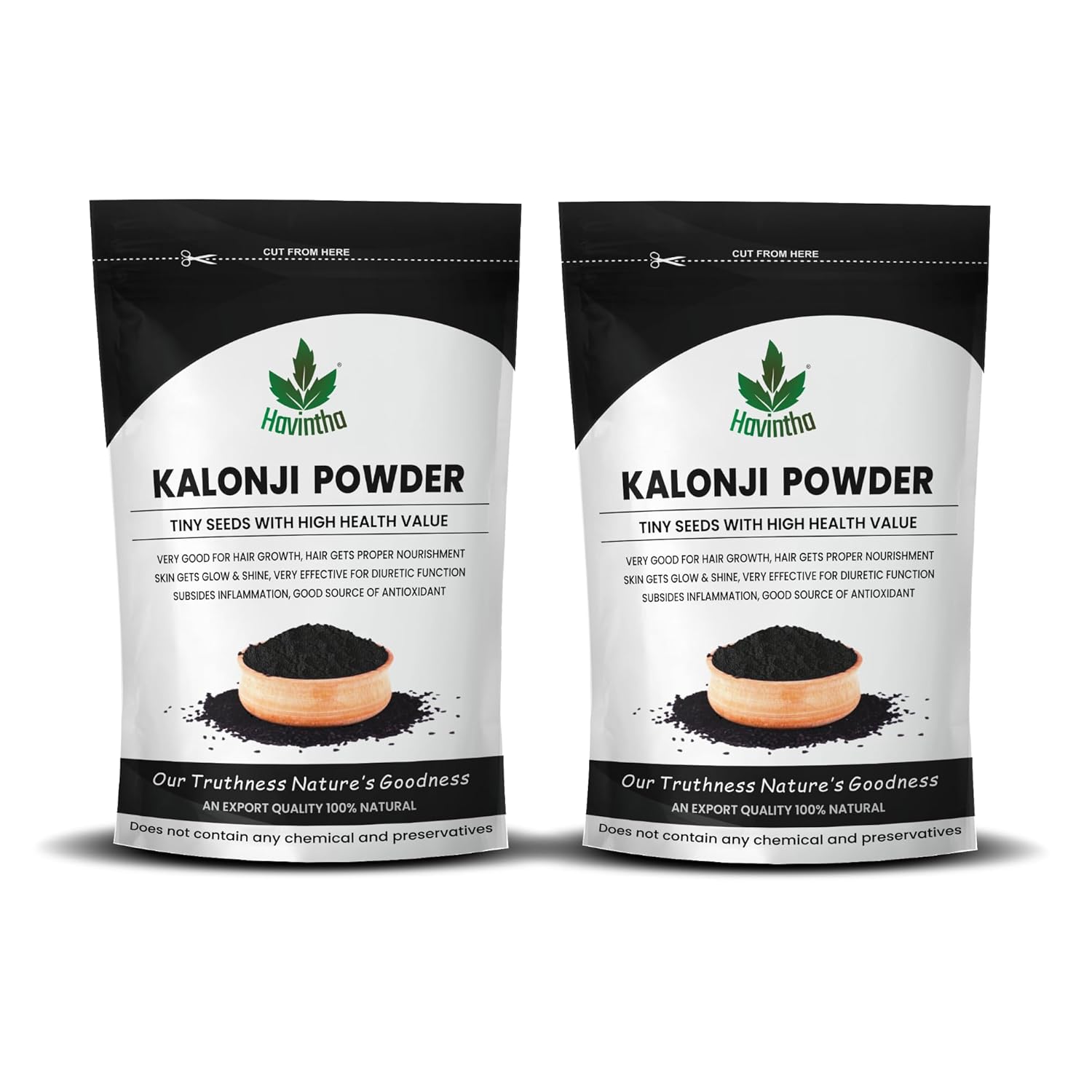 Havintha kalonji powder for managing sugar levels hair growth split ends skin health - 8 oz | 0.5 lb | 227 gm