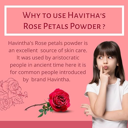 Havintha Rose Petals Powder For Natural Face Packs & Facial Mask Formulations | 100% Pure | Fairness Hyper Pigmentation Dark Spots & Circles - 8 oz | 0.5 lb | 227 grams