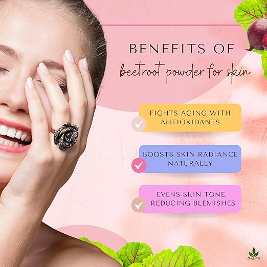 Havintha Natural Beetroot Powder For Face | Shiny & Glowing Skin | Beets Powder For Hair | 100% Natural And Pure - 454 Grams