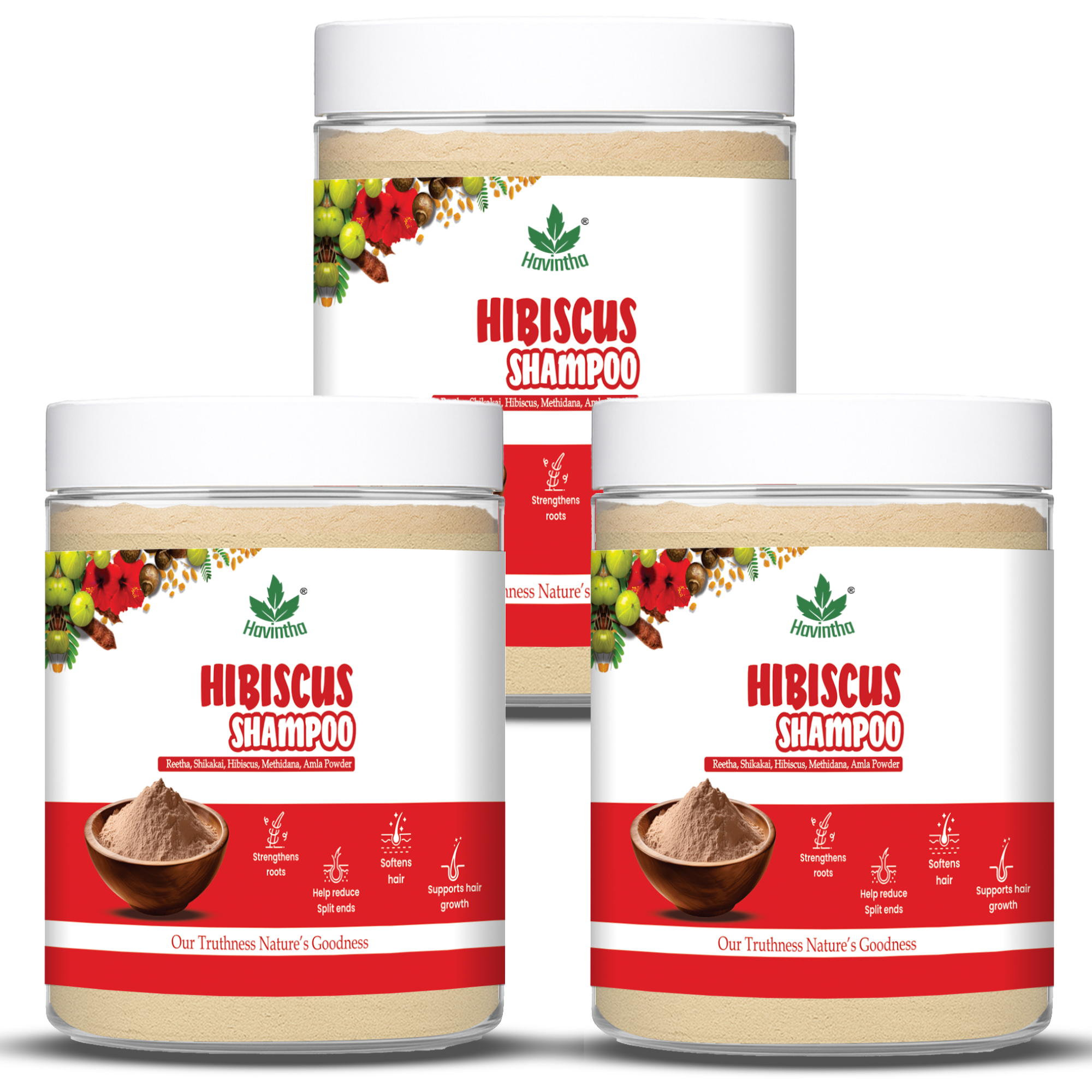 Havintha Natural Amla Reetha Shikakai Methidana And Hibiscus Powder Shampoo - 8 oz | 0.5 lb | 227 gm