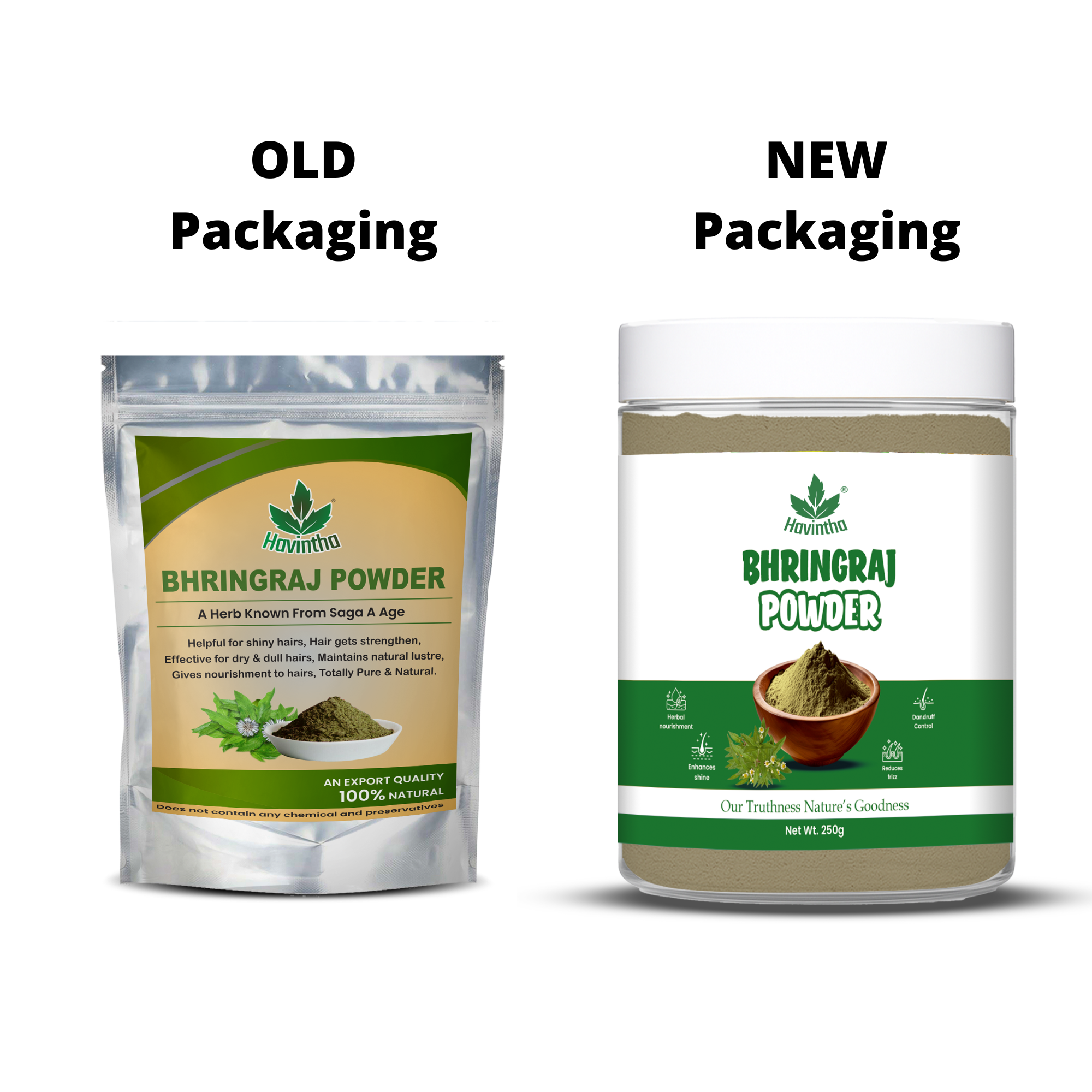 Bhringraj Powder For Hair Growth Split Ends Nourishment Dandruff Moisturising - 8oz | 0.5lb | 227g