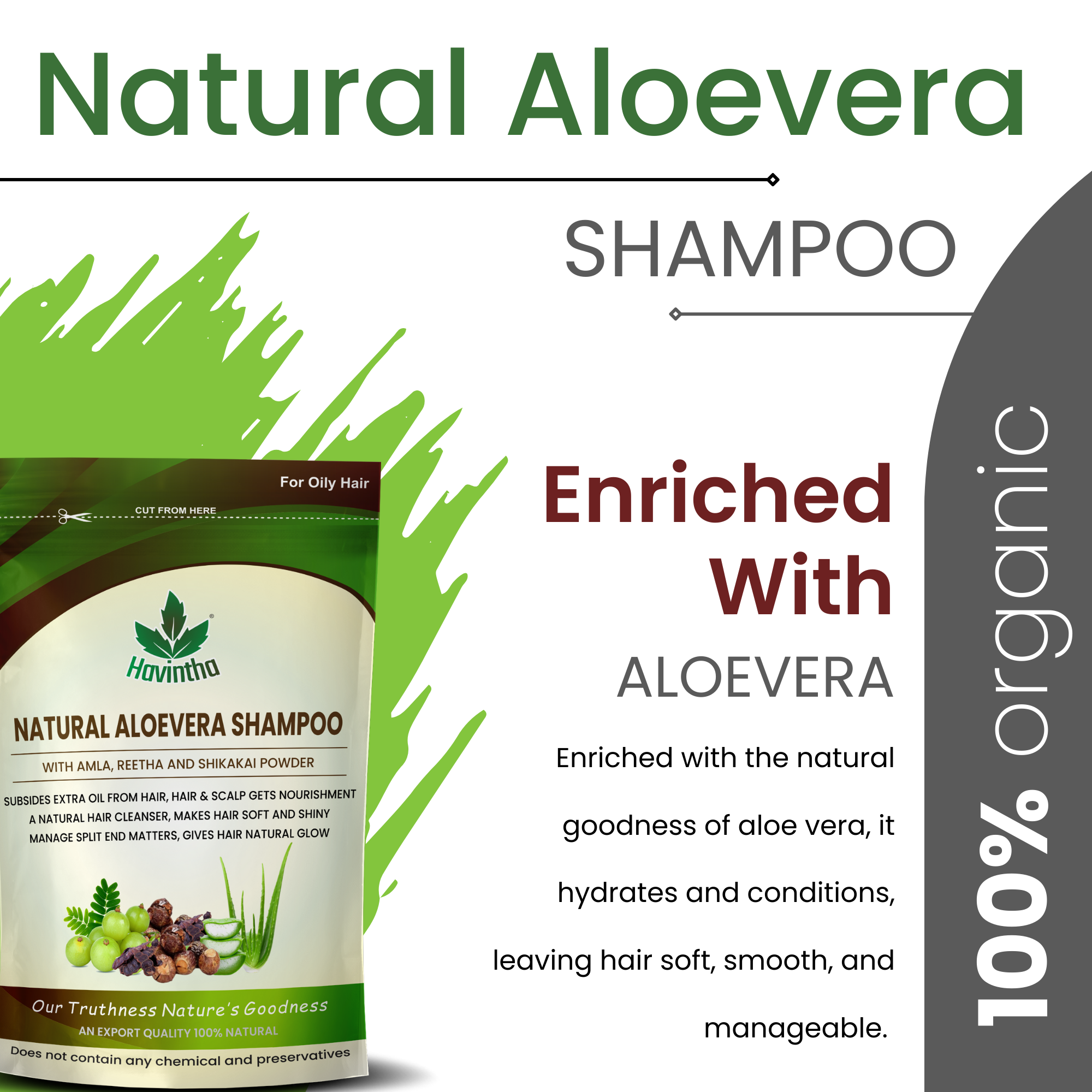 Havintha Natural Hair Shampoo | 3 Types of Shampoo - 8 oz | 227 gm (Combo Pack of 3)