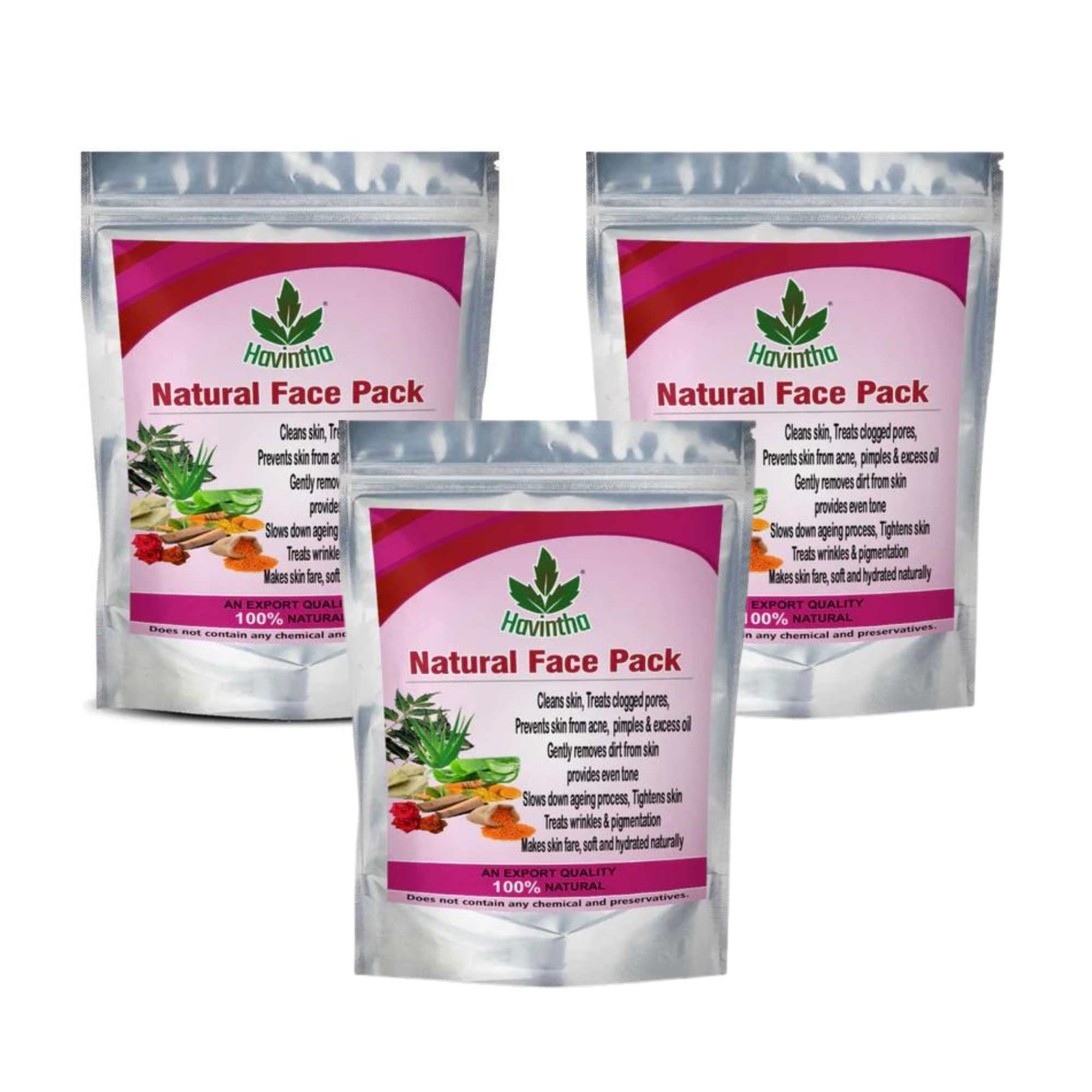 Havintha Face Pack for Skin Fairness Brightening Anti Aging Wrinkles Dark Circles Spots - 8 oz | 0.5 lb | 227 gm