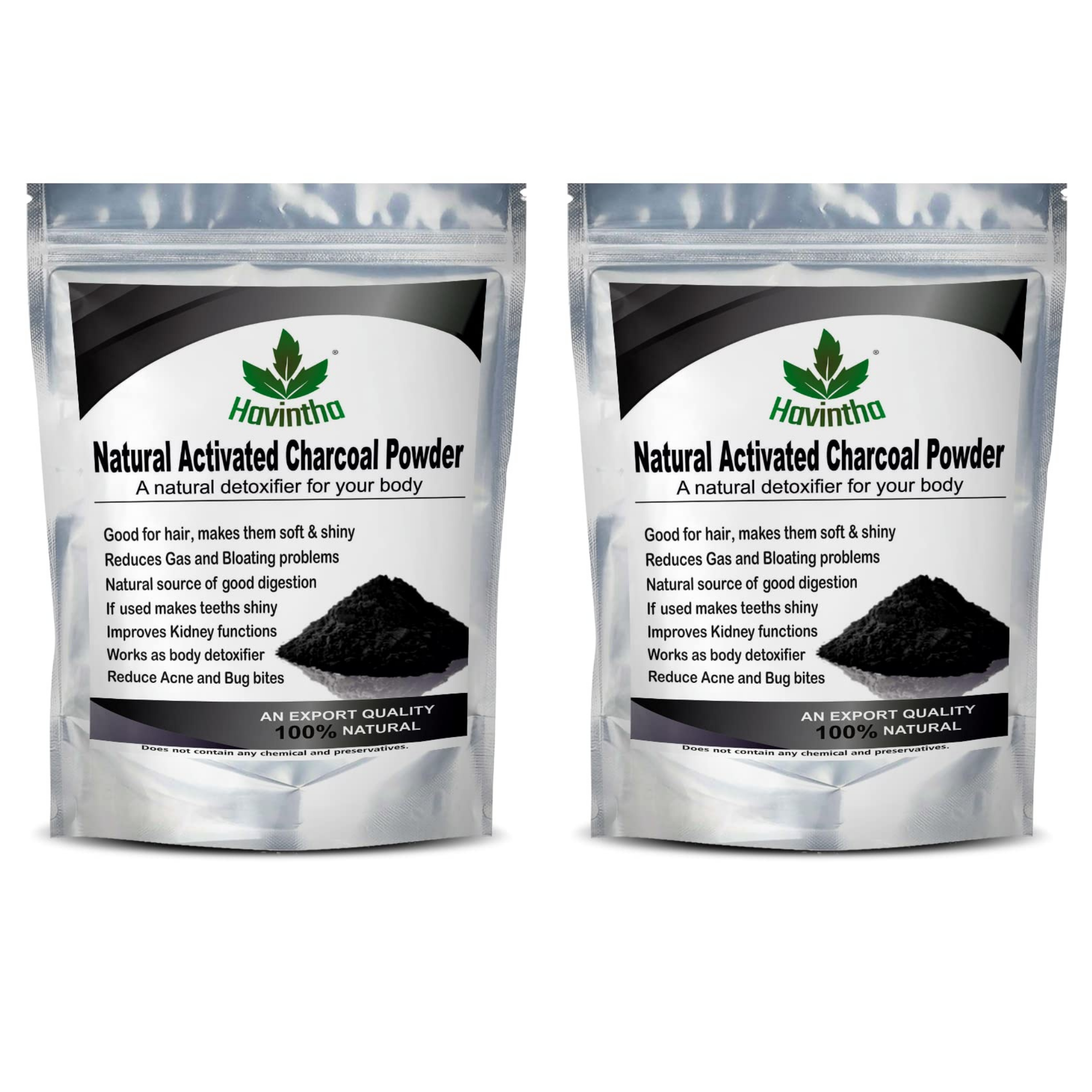 Havintha 100% Natural Activated Charcoal Powder for Skin, Face Pack, Removes Dead Skin and Natural Detoxifier for Your Body - 3.5oz | 0.2lb | 100g