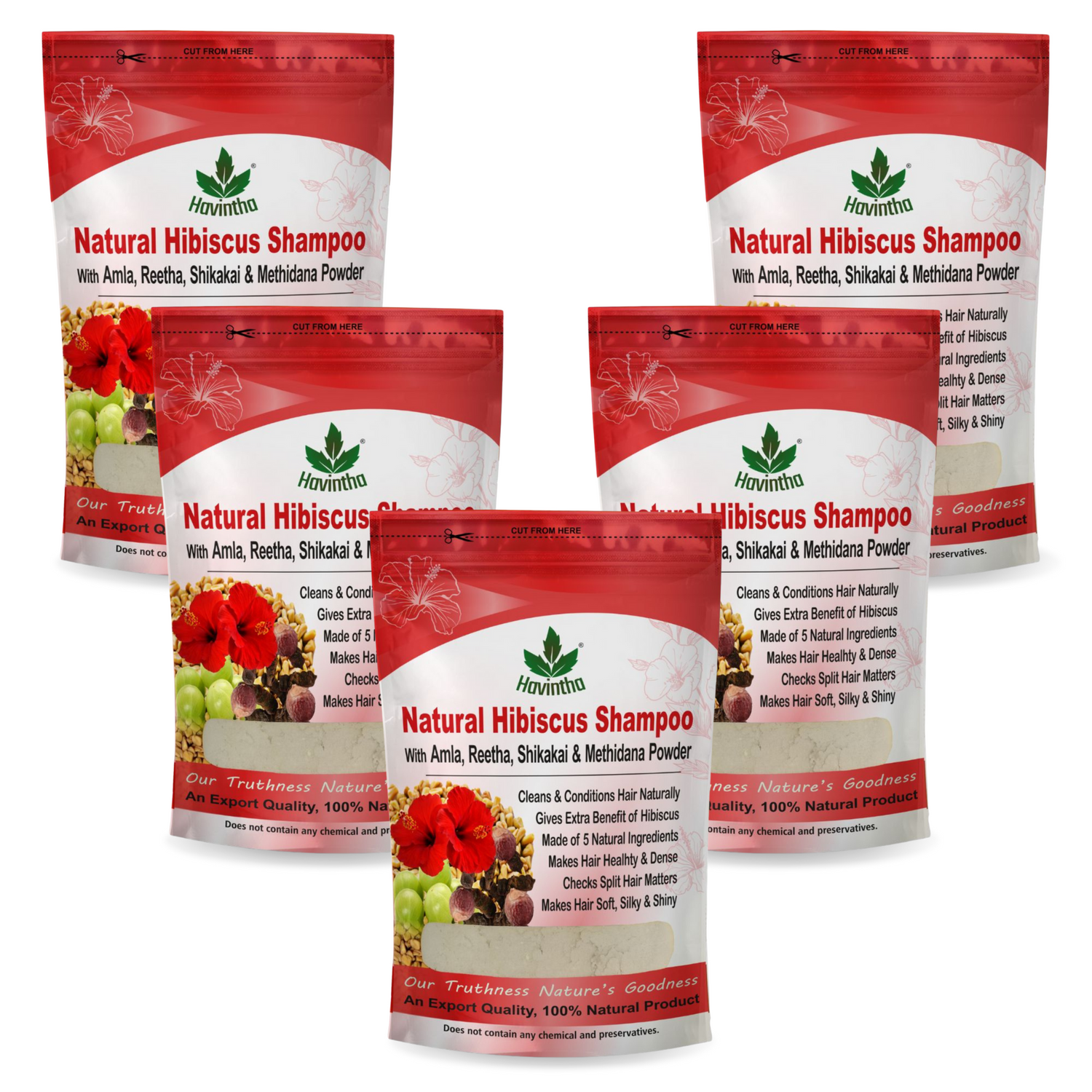 Havintha Natural Amla Reetha Shikakai Methidana And Hibiscus Powder Shampoo - 8 oz | 0.5 lb | 227 gm
