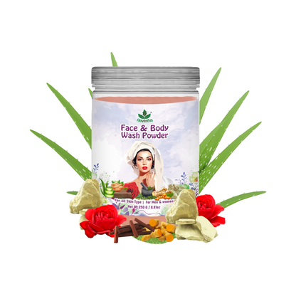 Havintha Natural Face &amp; Body Wash Powder | For Glowing &amp; Shiny Skin |  8 oz | 250 Grams (JAR)