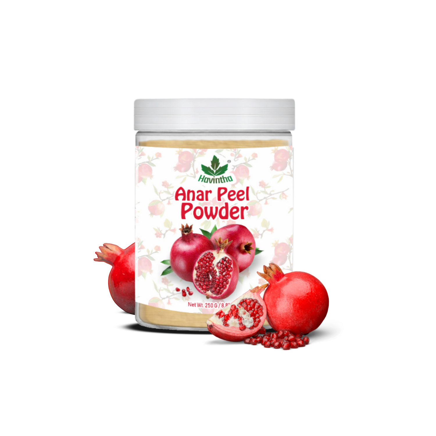 Havintha Natural Anar Peel Powder | For Glowing Skin | Herbal Skin Care | 8 oz | 250 Grams (JAR)