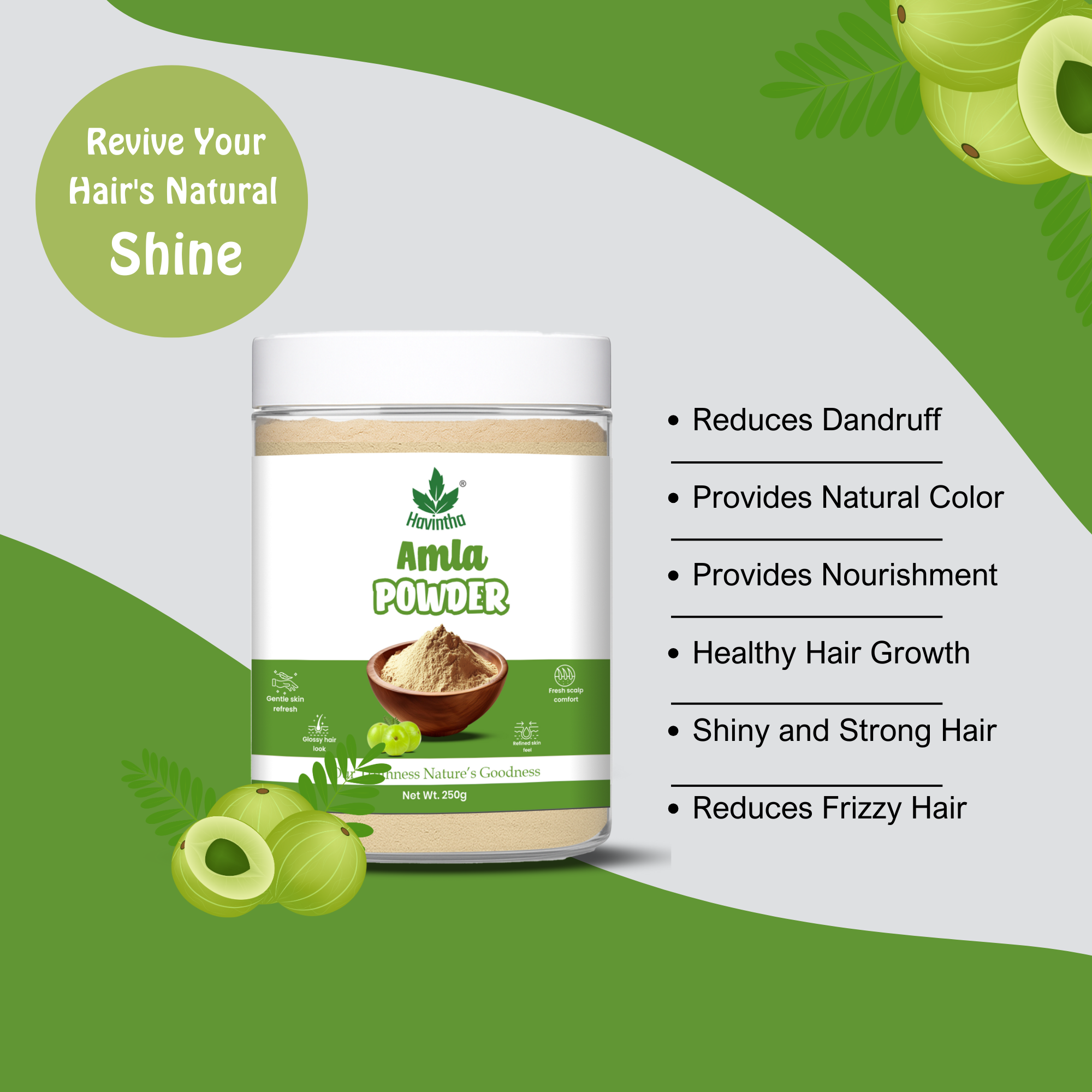 Havintha  Natural Amla Powder – Indian Gooseberry – 8 oz | 0.5 lb | 227 gm