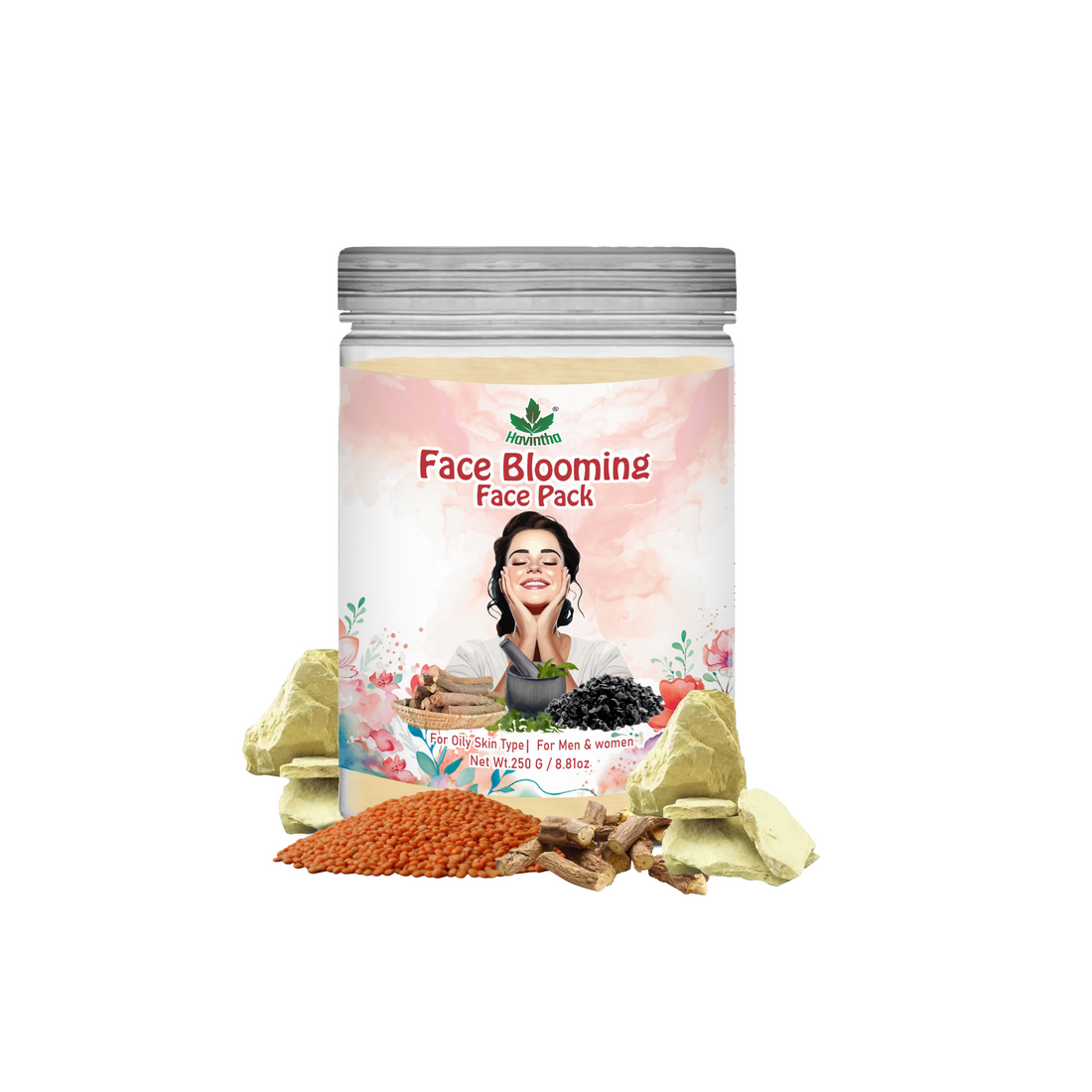 Havintha Natural Blooming Face | For Brighter Glowing Skin | All Skin Type |  8 oz | 250 Grams (JAR)