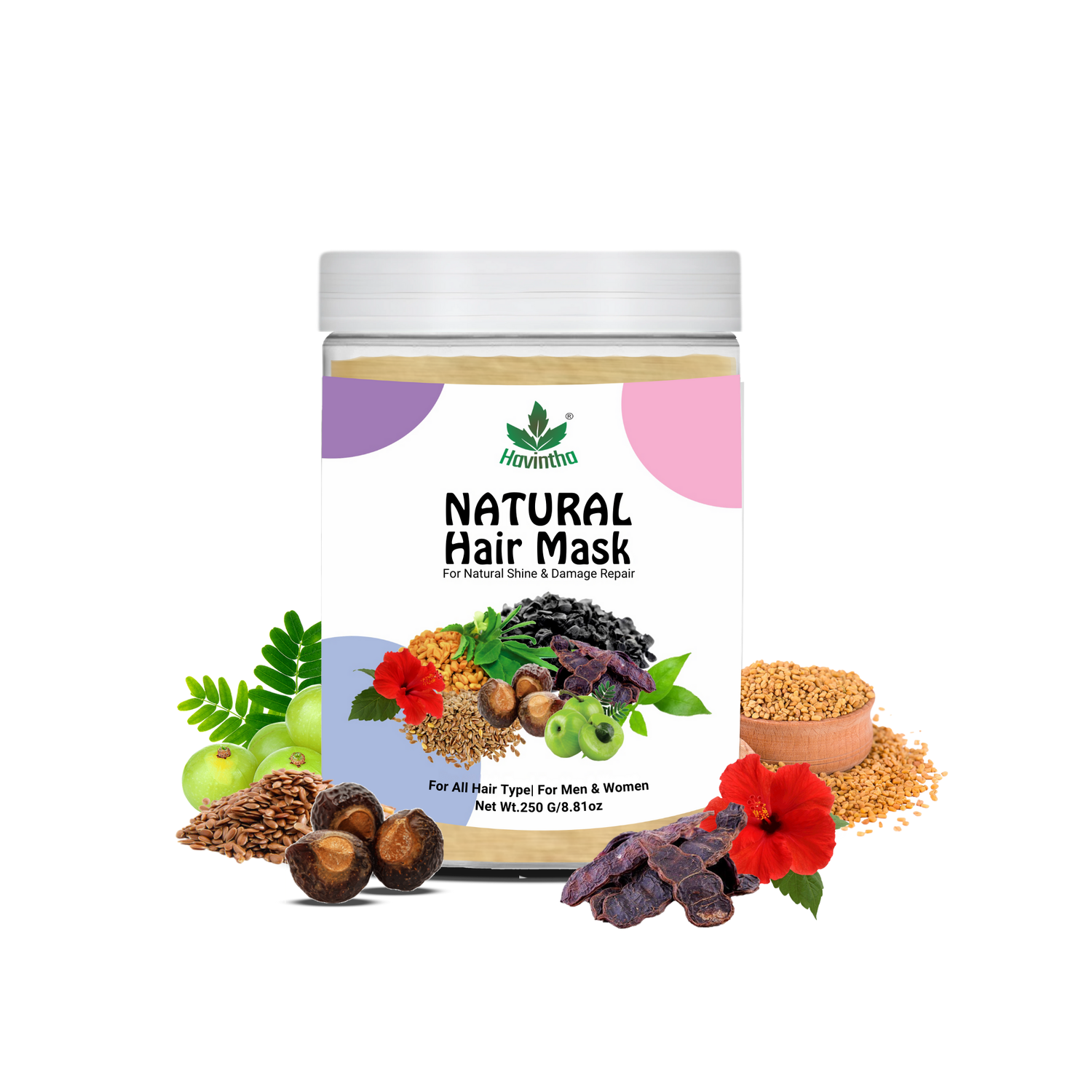 Havintha Hair Mask for Hair Fall Growth Split Ends Luster Shining Nourishment - 8 oz | 0.5 lb | 227 gm