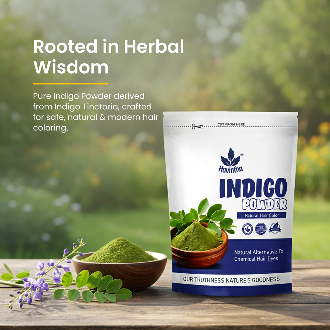 Natural Indigo Powder For Black Hair &amp; Beard - 200 Grams