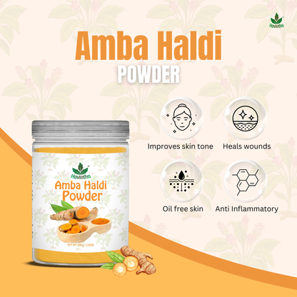 Havintha Natural Amba Haldi Powder for Face | For Bright Skin | Natural Face Care | 8 oz | 250 Grams (JAR)