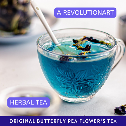 Havintha Natural Blue Tea - Butterfly Pea, Lemongrass, Tulsi, Cardamon, Cinnamon, and Mint - Vegan - Caffeine Free | Herbal Tea - 25 gm | 0.881 oz (50 Cups)