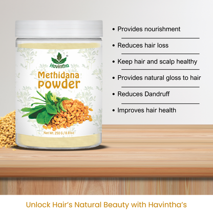 Havintha Natural Methidana Powder | For Strong &amp; Healthy Hair |  8 oz | 250 Grams (JAR)