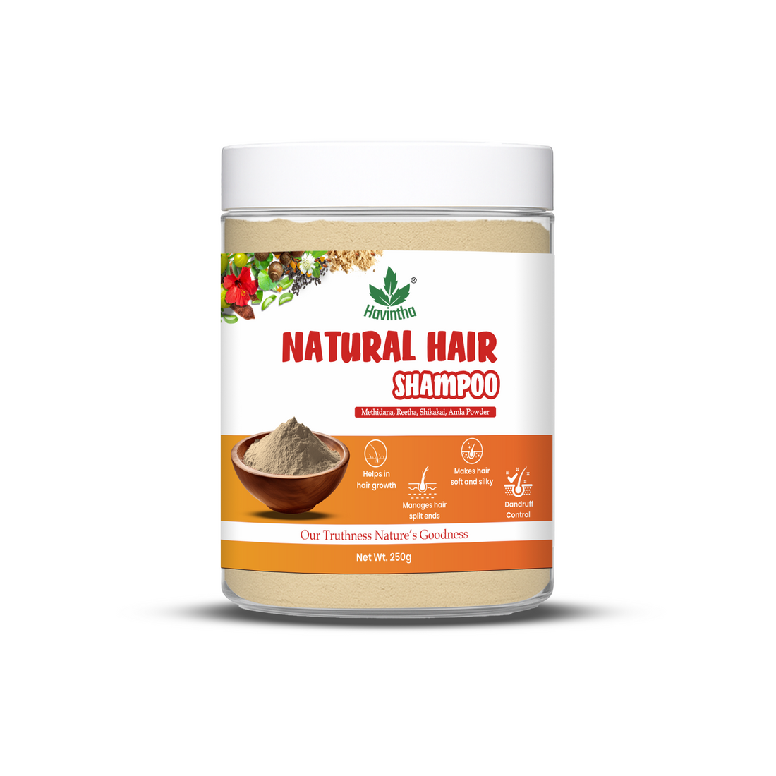 Natural Methidana Shampoo Powder For Hair Growth & Scalp Clean | All Hair Types | Men & Women - 8 oz | 250gm
