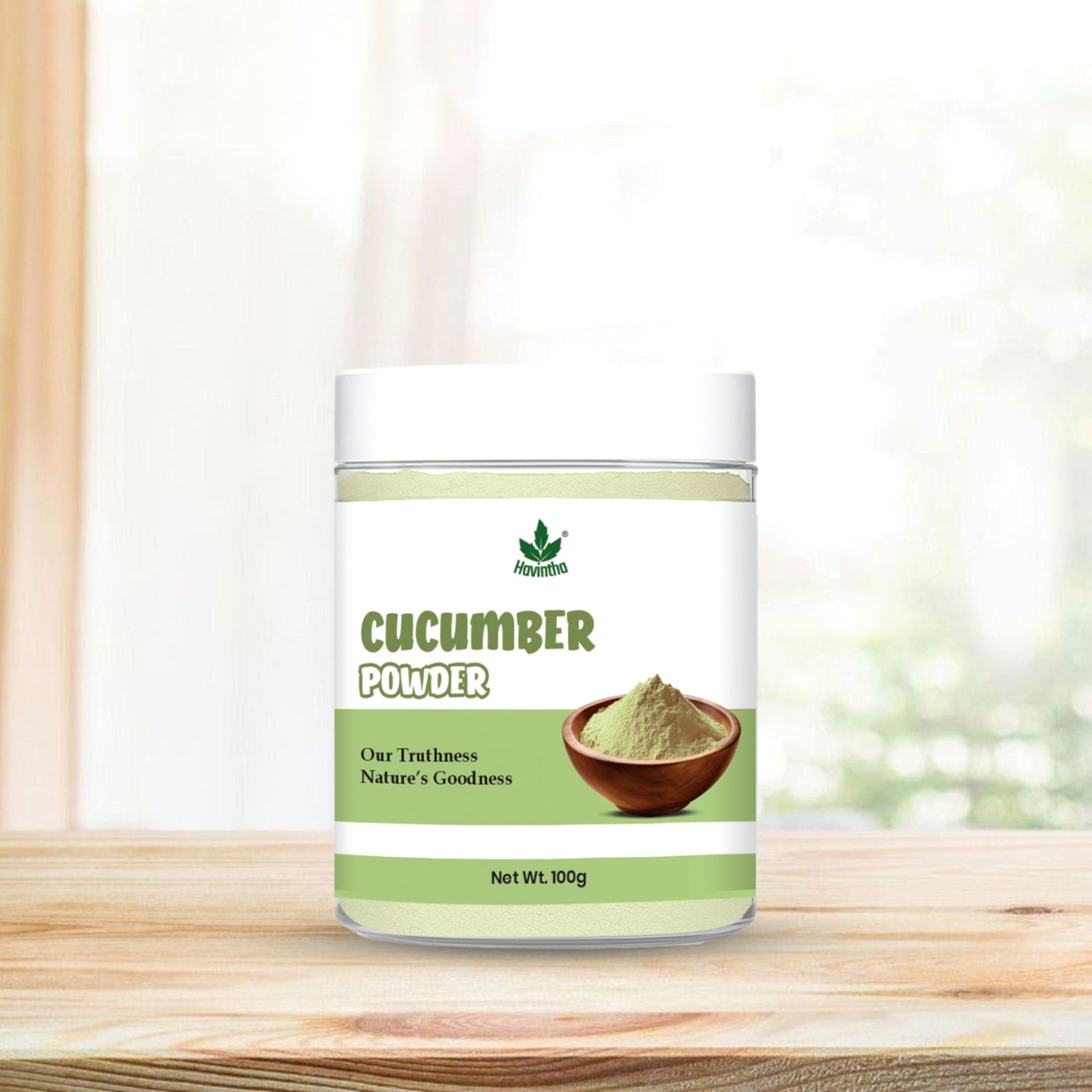 Havintha Cucumber Powder Natural Face Pack for Glowing Skin, 100g | Made from premium-quality cucumber, finely processed to retain its natural properties.
