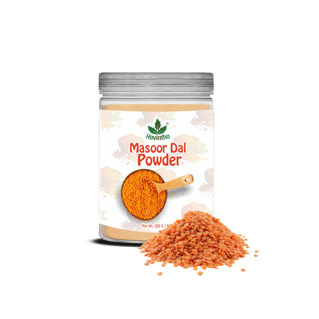 Havintha Masoor Dal Powder | For Glowing Skin | Good For All Skin Type | 8 oz | 250 Grams (JAR)