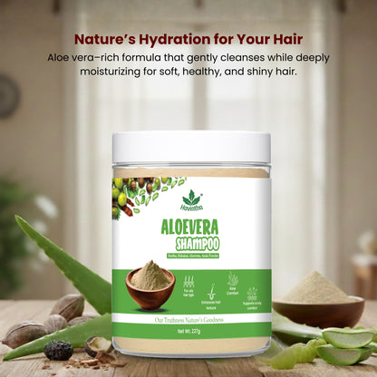 Havintha Natural Amla Reetha Shikakai and Aloevera Powder Shampoo for Oily Hair -  8 oz | 0.5 lb | 227 gm