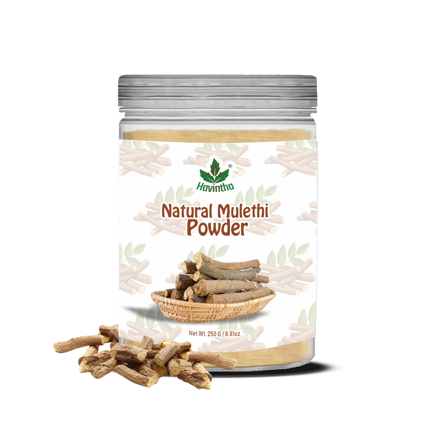 Havintha Natural Mulethi Powder | For Glowing Skin | For Face Brightening | 8 oz | 250 Grams (JAR)