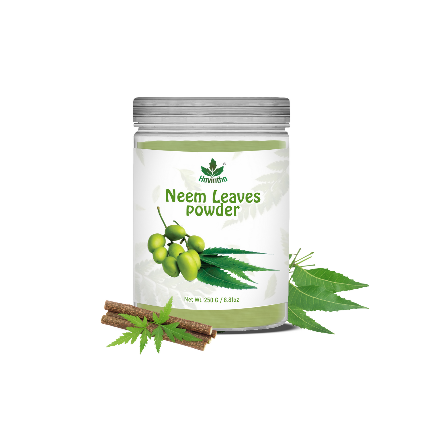 Havintha Natural Neem Powder | For Antioxidant Benefits | For Hair &amp; Skin Care |  8 oz | 250 Grams (JAR)