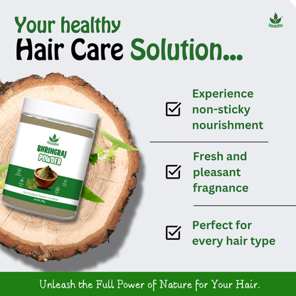 Havintha Natural Bhringraj Powder | For Strong &amp; Silky Hair | 8.81 oz | 250 Grams (JAR)