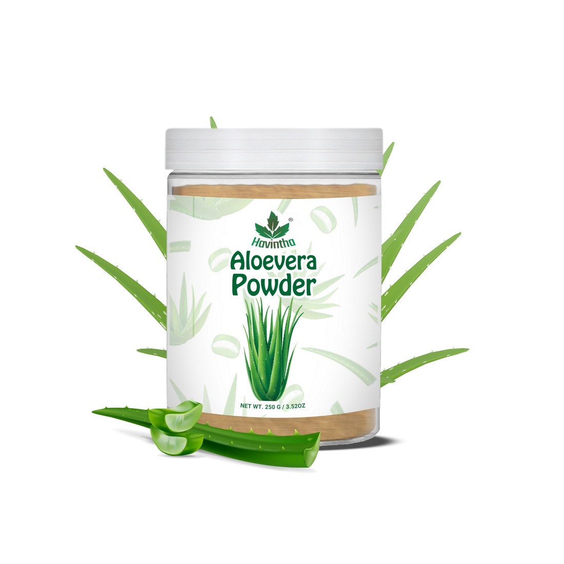 Havintha Natural Aloevera Powder for clean skin | For Glowing Skin | Natural Face Care | 8 oz | 250 Grams (JAR)
