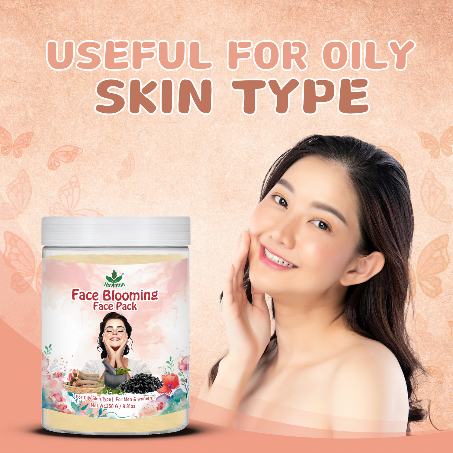 Havintha Natural Blooming Face | For Brighter Glowing Skin | All Skin Type |  8 oz | 250 Grams (JAR)