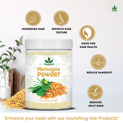 Havintha Natural Methidana Powder | For Strong &amp; Healthy Hair |  8 oz | 250 Grams (JAR)