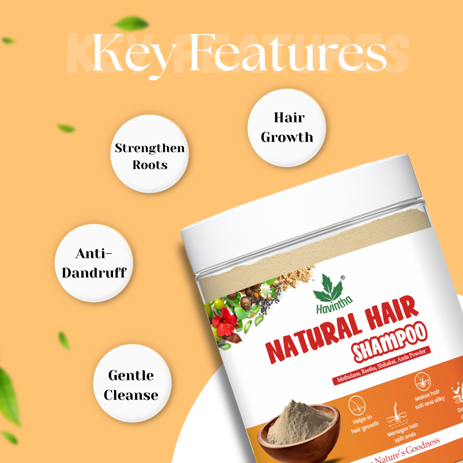 Natural Methidana Shampoo Powder For Hair Growth &amp; Scalp Clean | All Hair Types | Men &amp; Women - 8 oz | 250gm