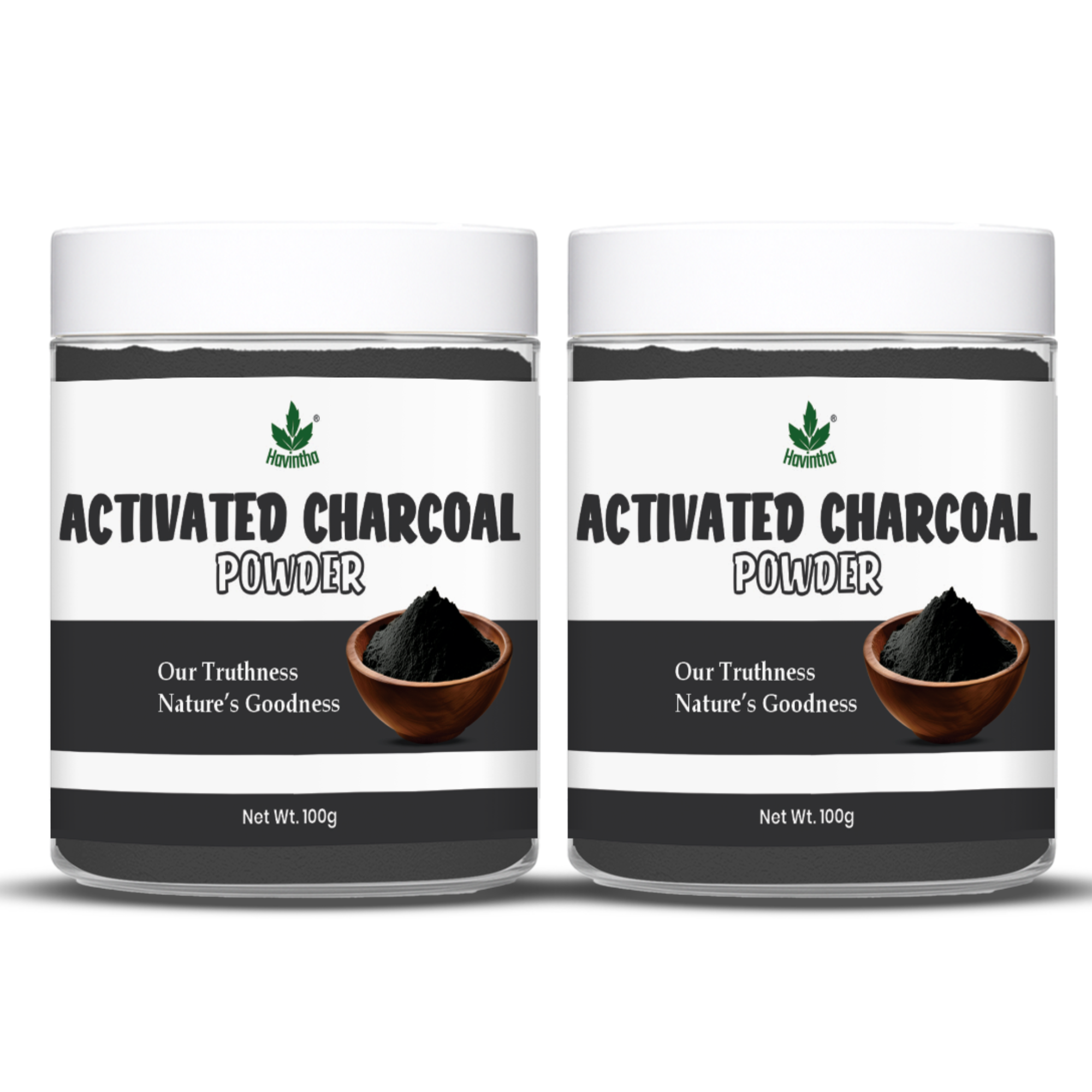 Havintha 100% Natural Activated Charcoal Powder for Skin, Face Pack, Removes Dead Skin and Natural Detoxifier for Your Body - 3.5oz | 0.2lb | 100g