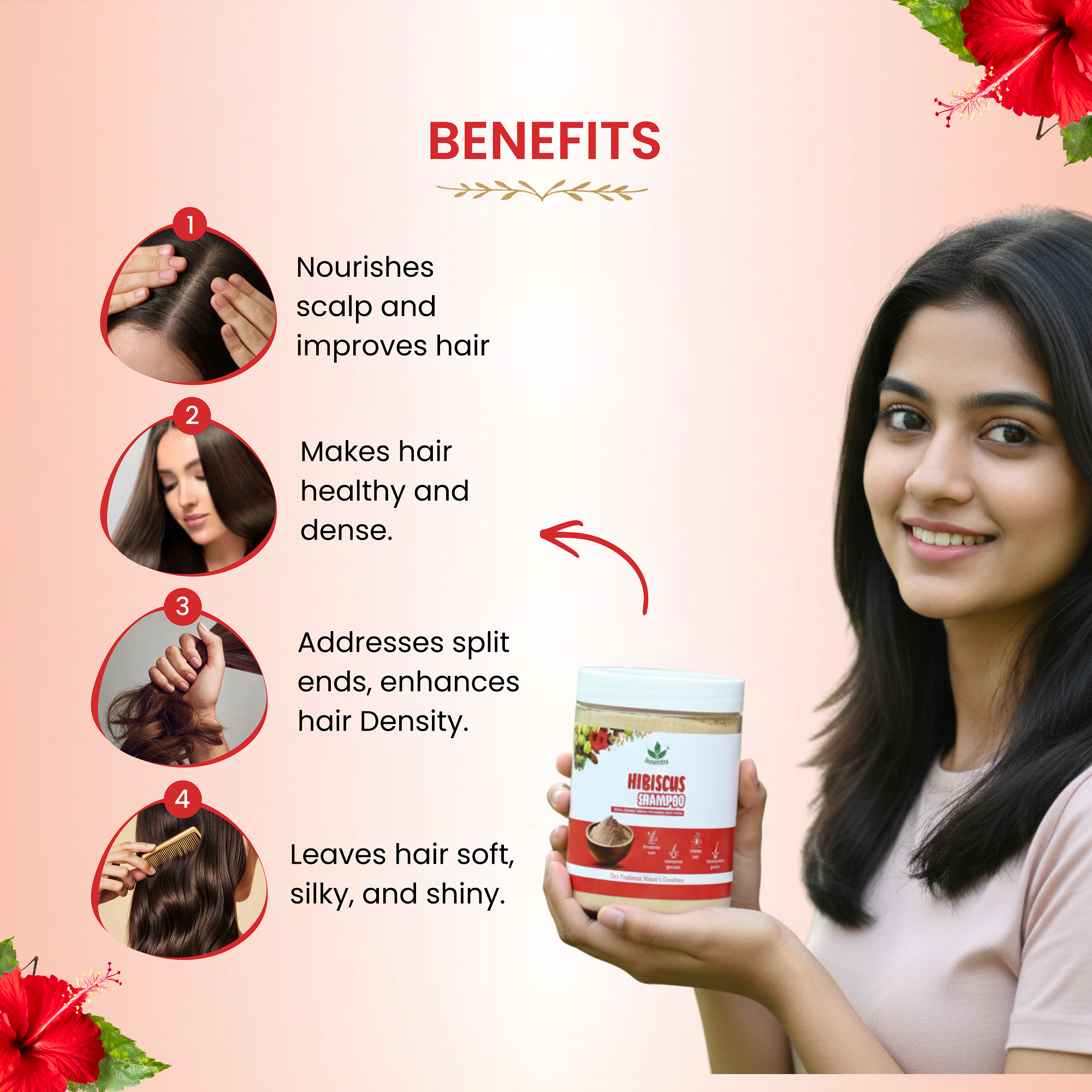 Havintha Natural Amla Reetha Shikakai Methidana And Hibiscus Powder Shampoo - 8 oz | 0.5 lb | 227 gm