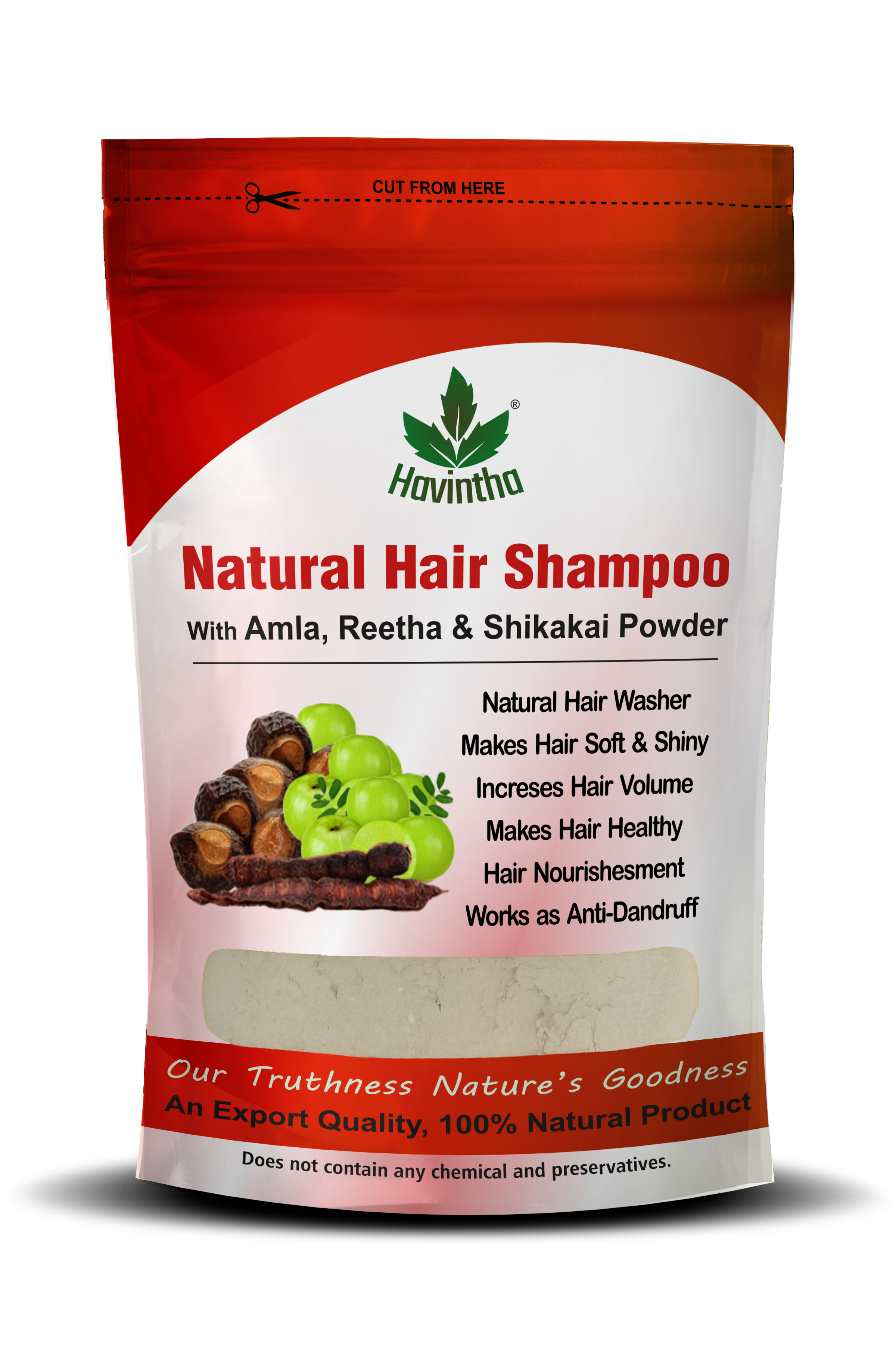 Havintha Natural Hair Shampoo With Amla, Reetha And Shikakai Powder - 8 oz | 227gm (Combo Pack of All Hair Types)