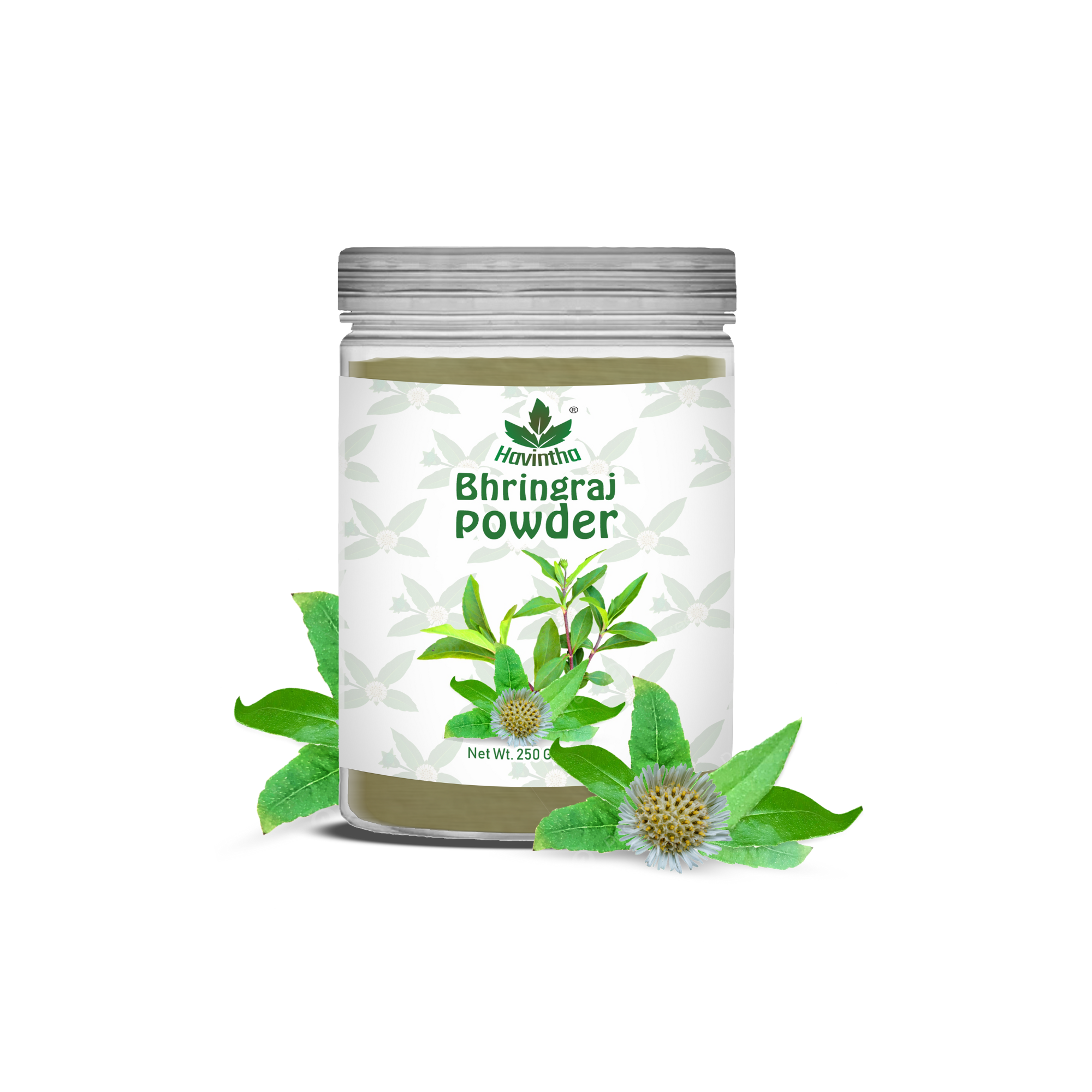 Havintha Natural Bhringraj Powder | For Strong &amp; Silky Hair | 8 oz | 250 Grams (JAR)