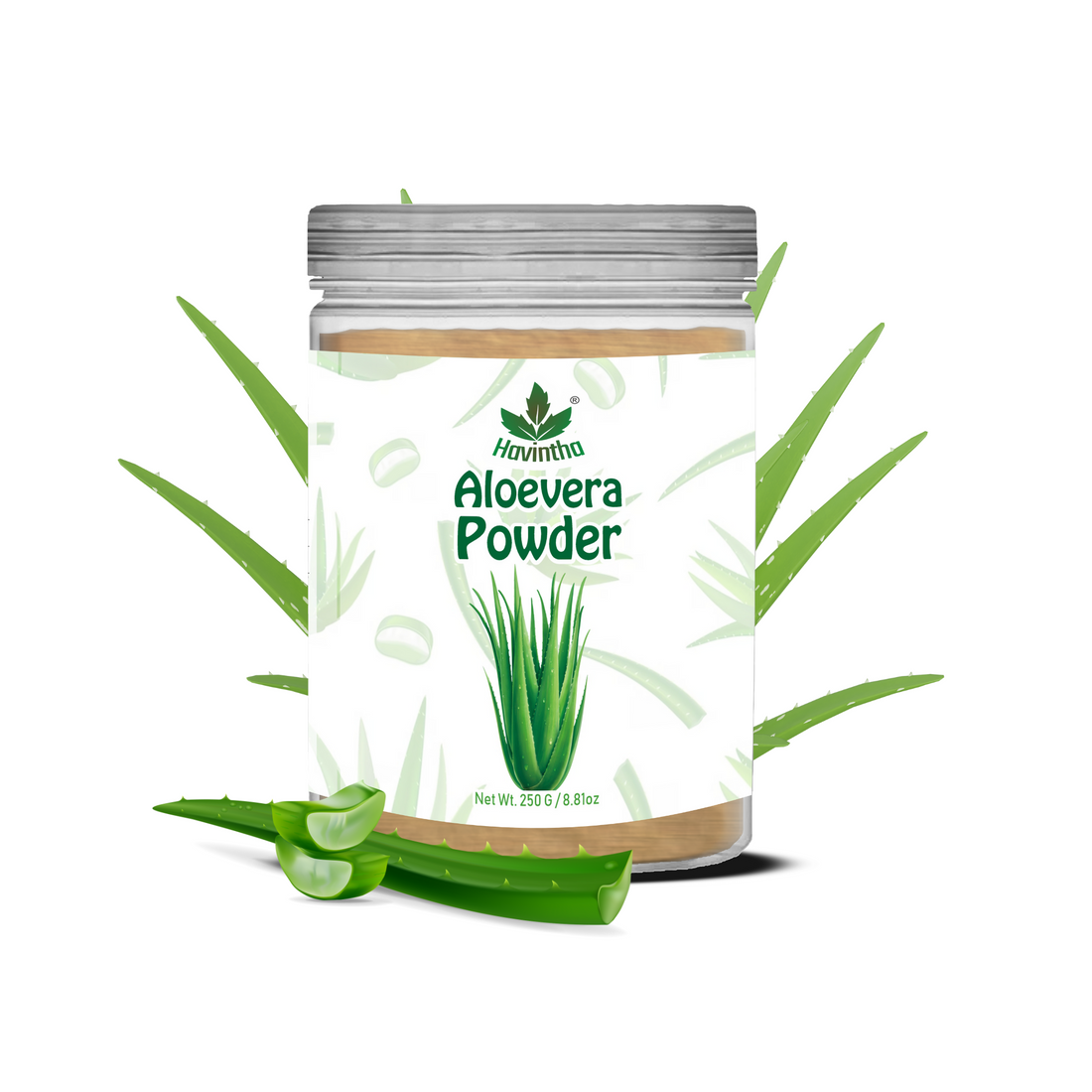 Havintha Natural Aloevera Powder for clean skin | For Glowing Skin | Natural Face Care | 8 oz | 250 Grams (JAR)