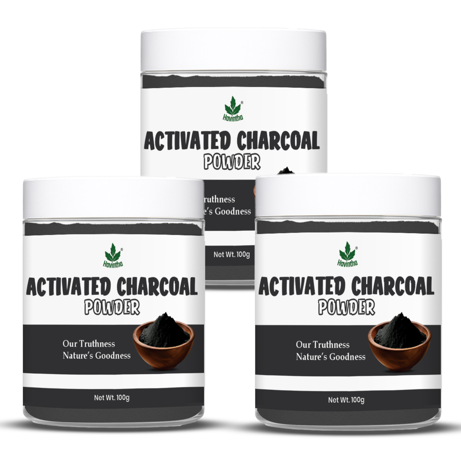 Havintha 100% Natural Activated Charcoal Powder for Skin, Face Pack, Removes Dead Skin and Natural Detoxifier for Your Body - 3.5oz | 0.2lb | 100g