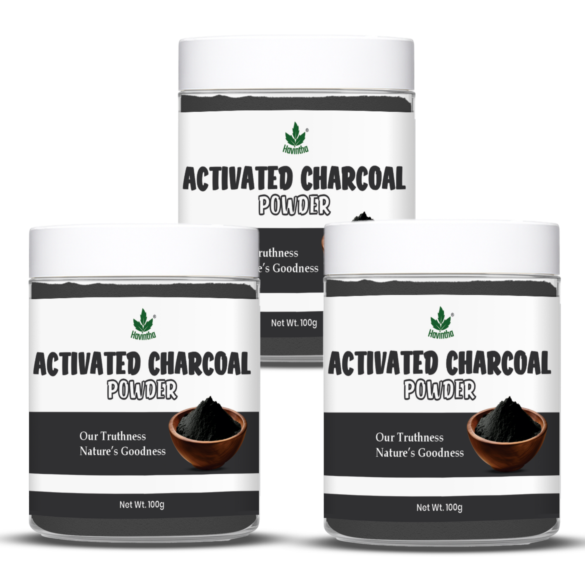 Havintha 100% Natural Activated Charcoal Powder for Skin, Face Pack, Removes Dead Skin and Natural Detoxifier for Your Body - 3.5oz | 0.2lb | 100g