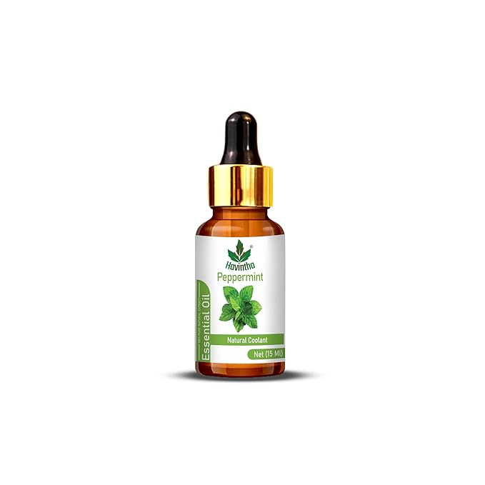 Havintha Peppermint Essential Oil (Mentha piperita) Pure Aroma for Skin, Hair and Aromatherapy For Cold and Congestion - 15ml.